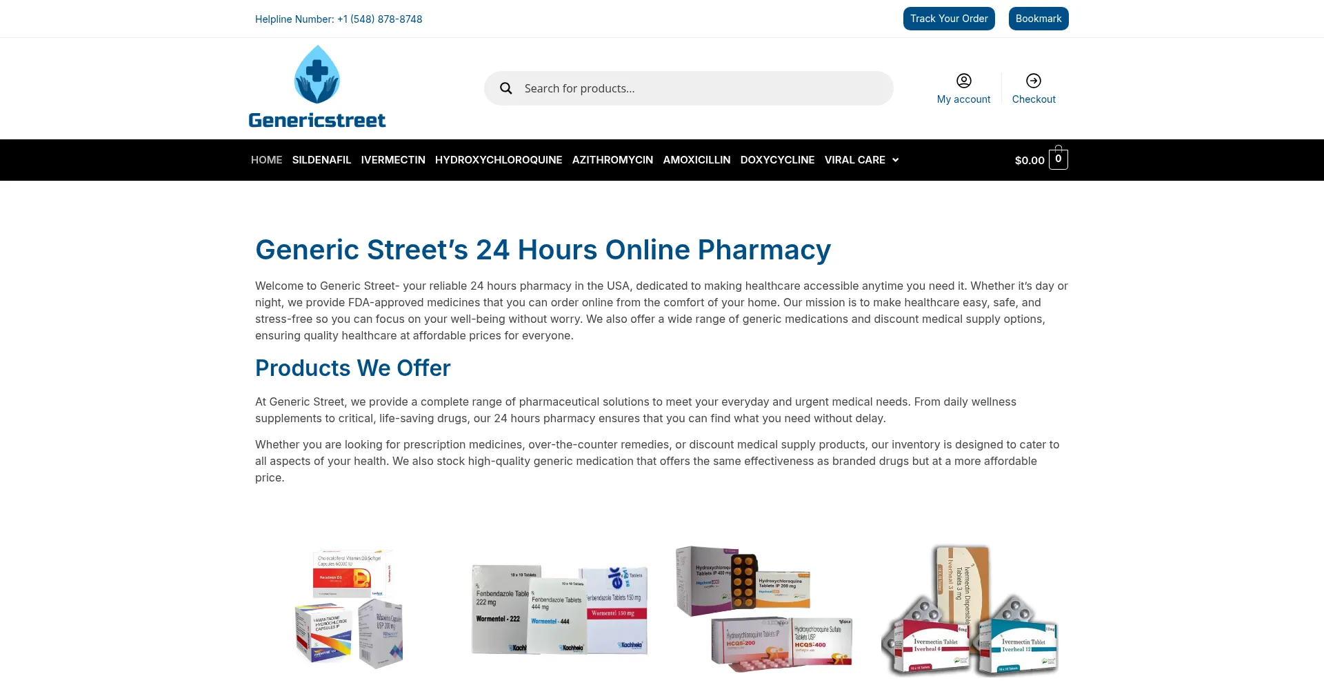 Website screenshot of Genericstreet.com
