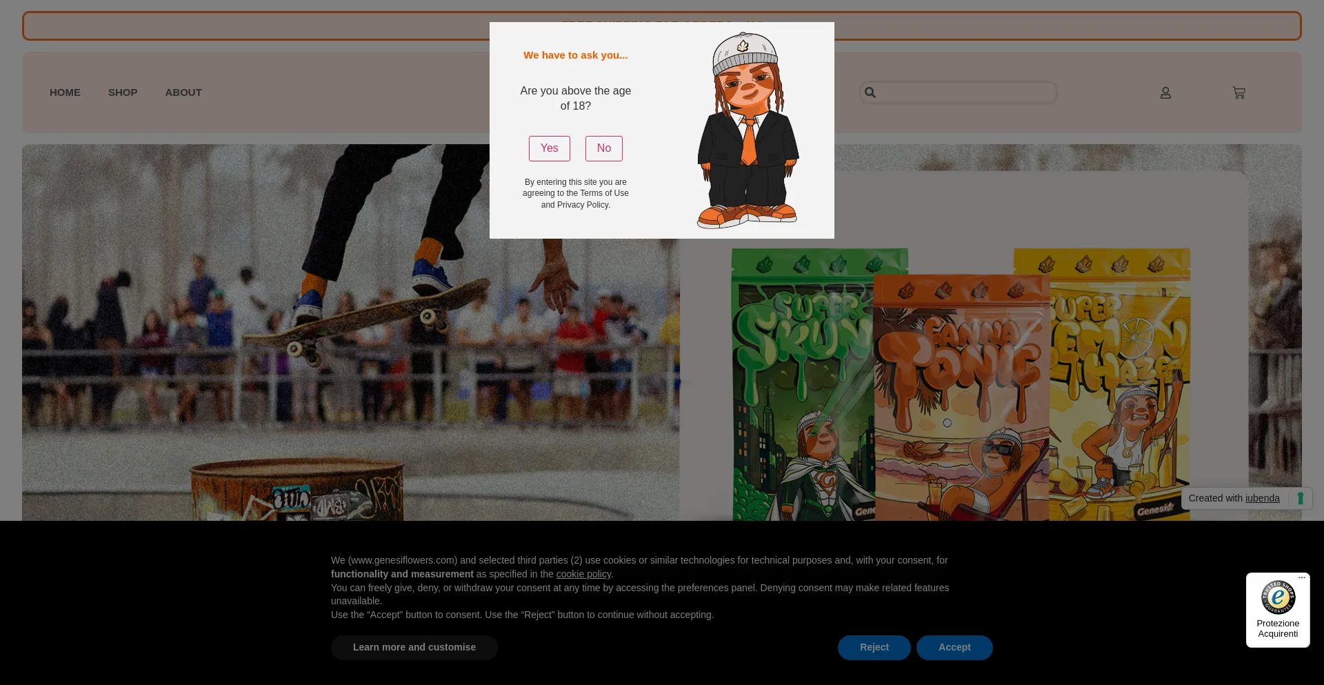 Website screenshot of Genesiflowers.com