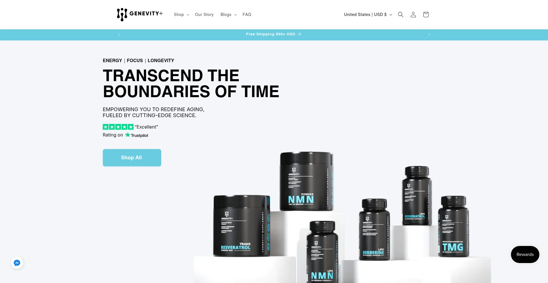 Website screenshot of Genevityplus.com