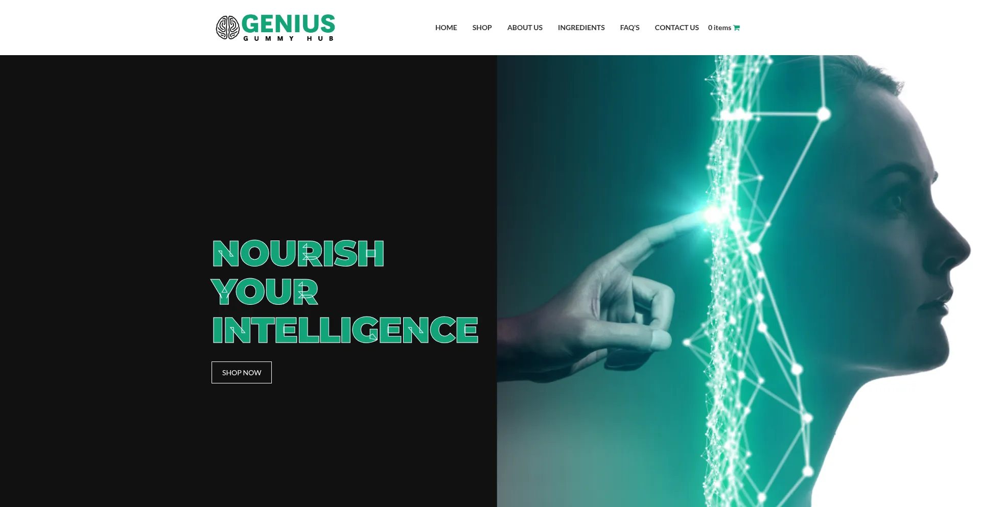 Website screenshot of Geniusgummyhub.com