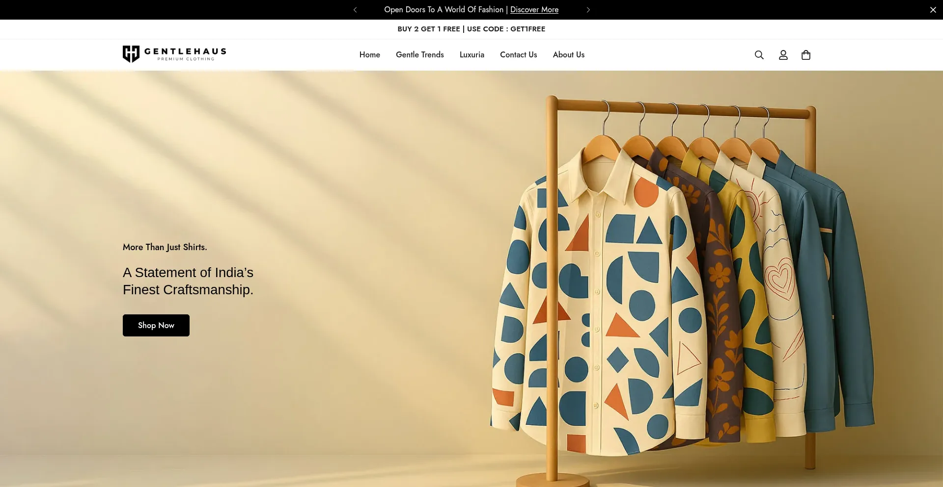 Website screenshot of Gentlehaus.in