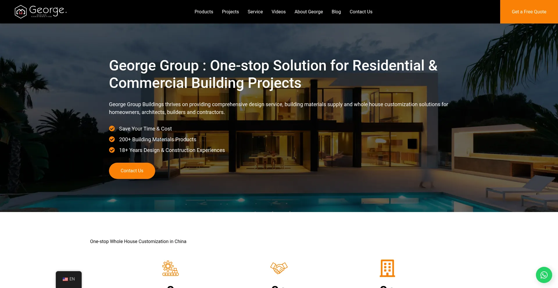 Website screenshot of Georgebuildings.com