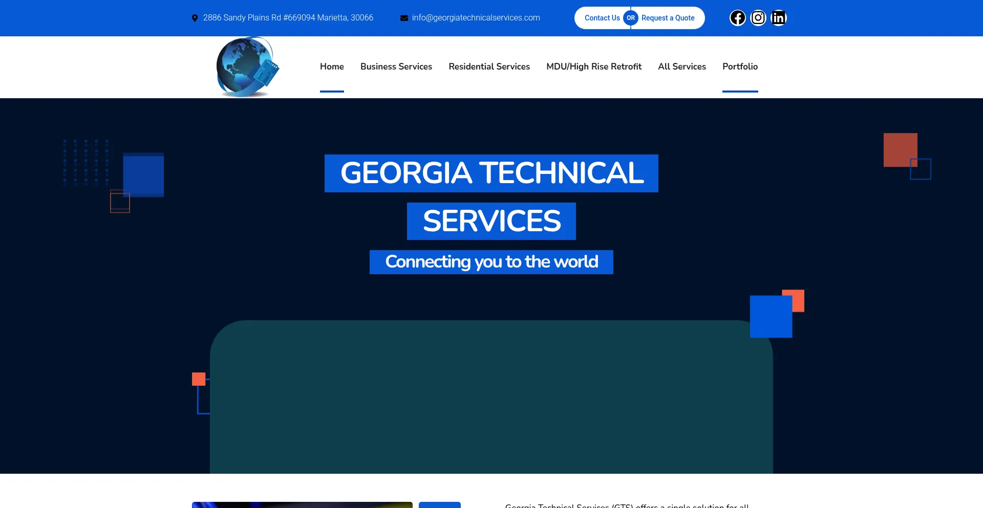 Website screenshot of Georgiatechnicalservices.com