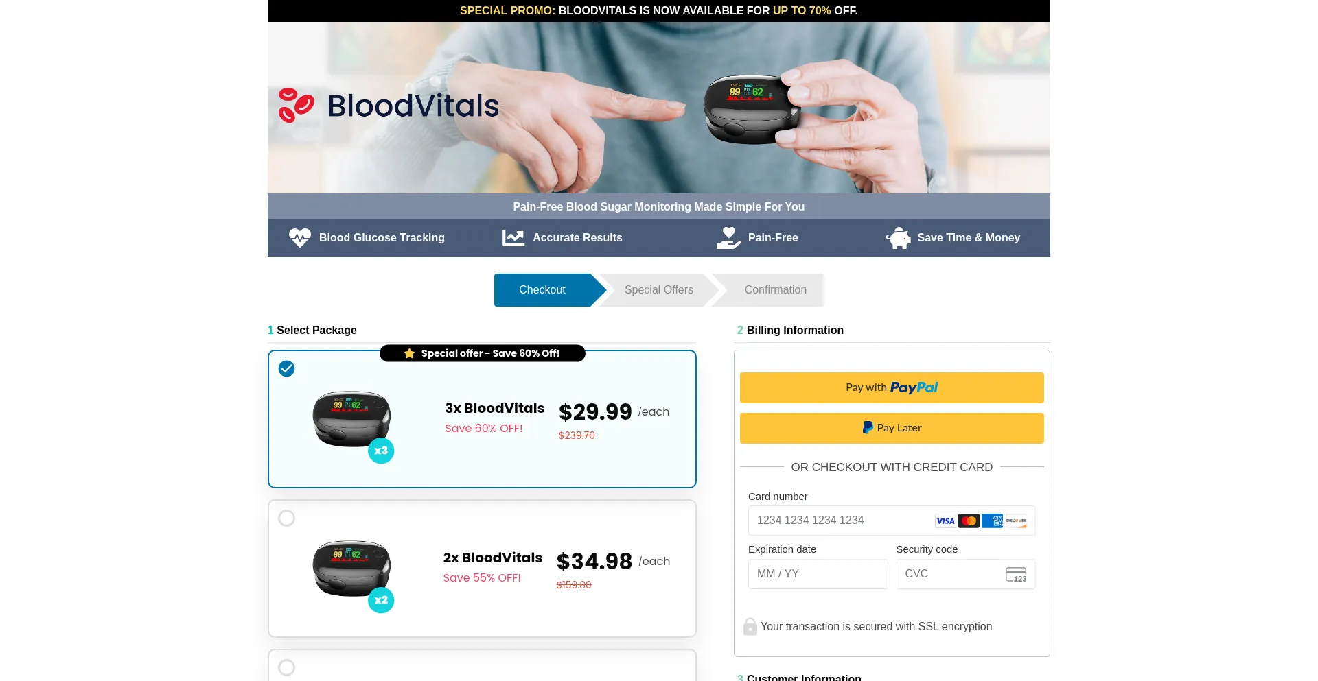 Website screenshot of Get-bloodvitals.com