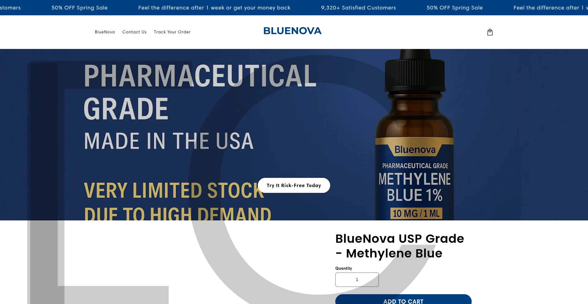 Website screenshot of Getbluenova.com