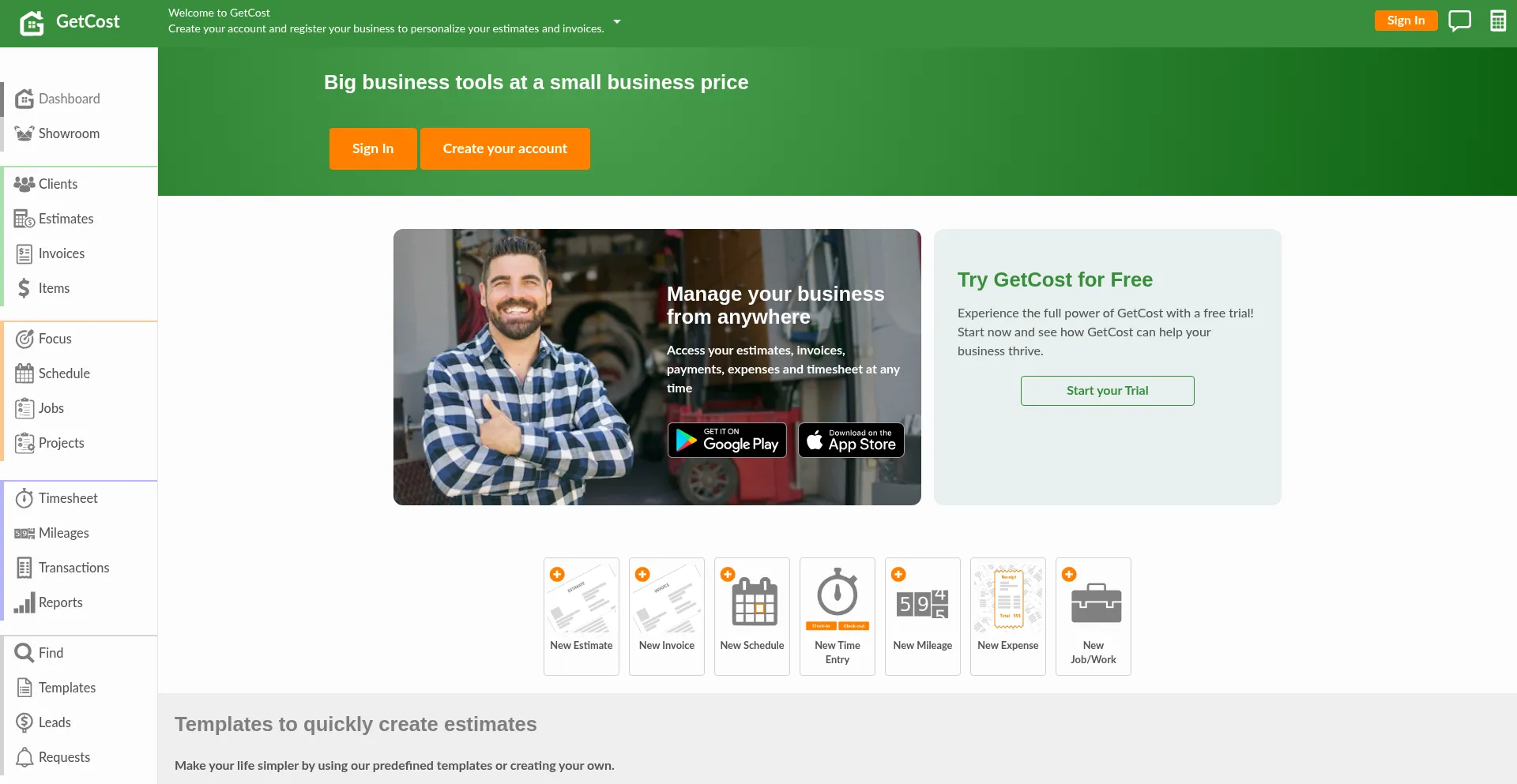 Getcost.com Screenshot