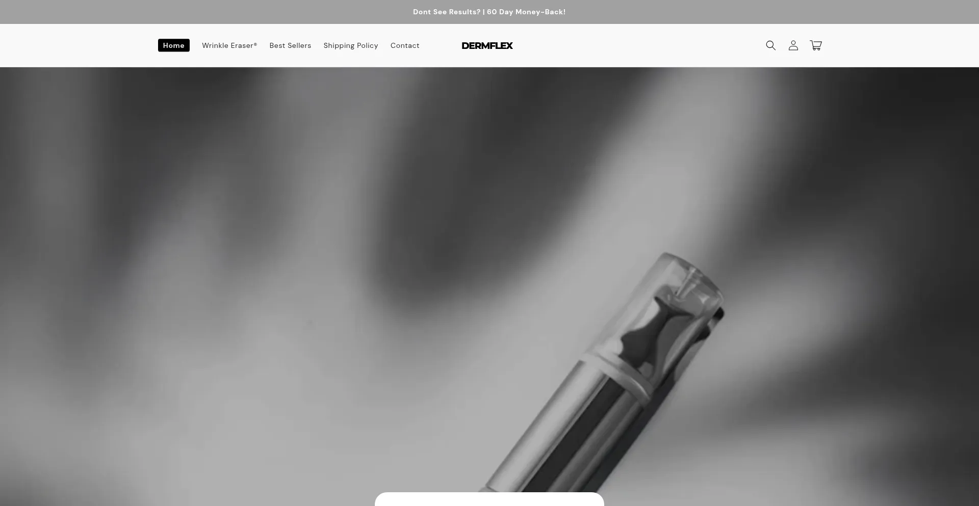 Website screenshot of Getdermflex.com