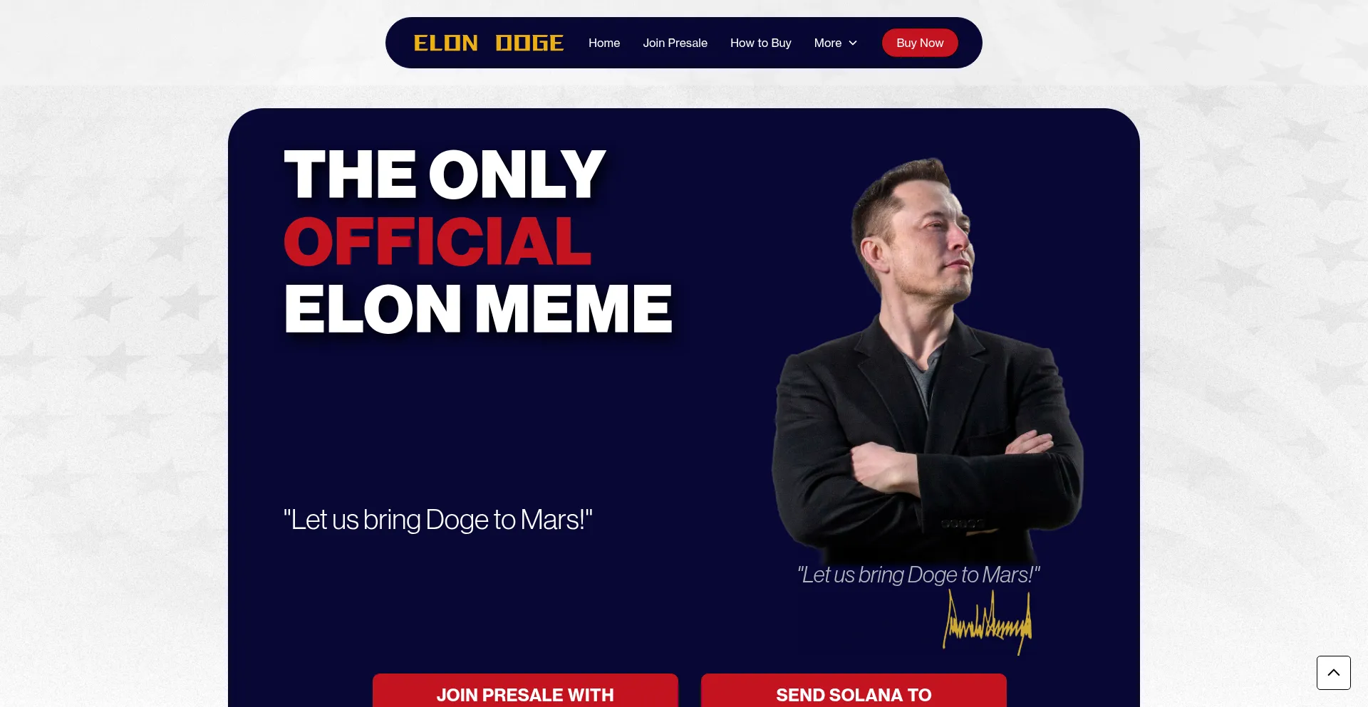 Website screenshot of Getelonmeme.fun