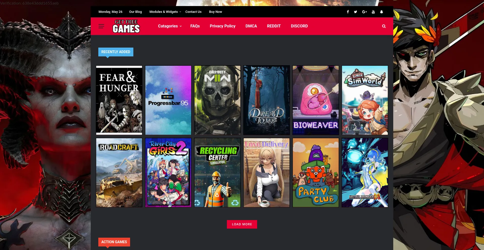 Website screenshot of Getfreegames.net