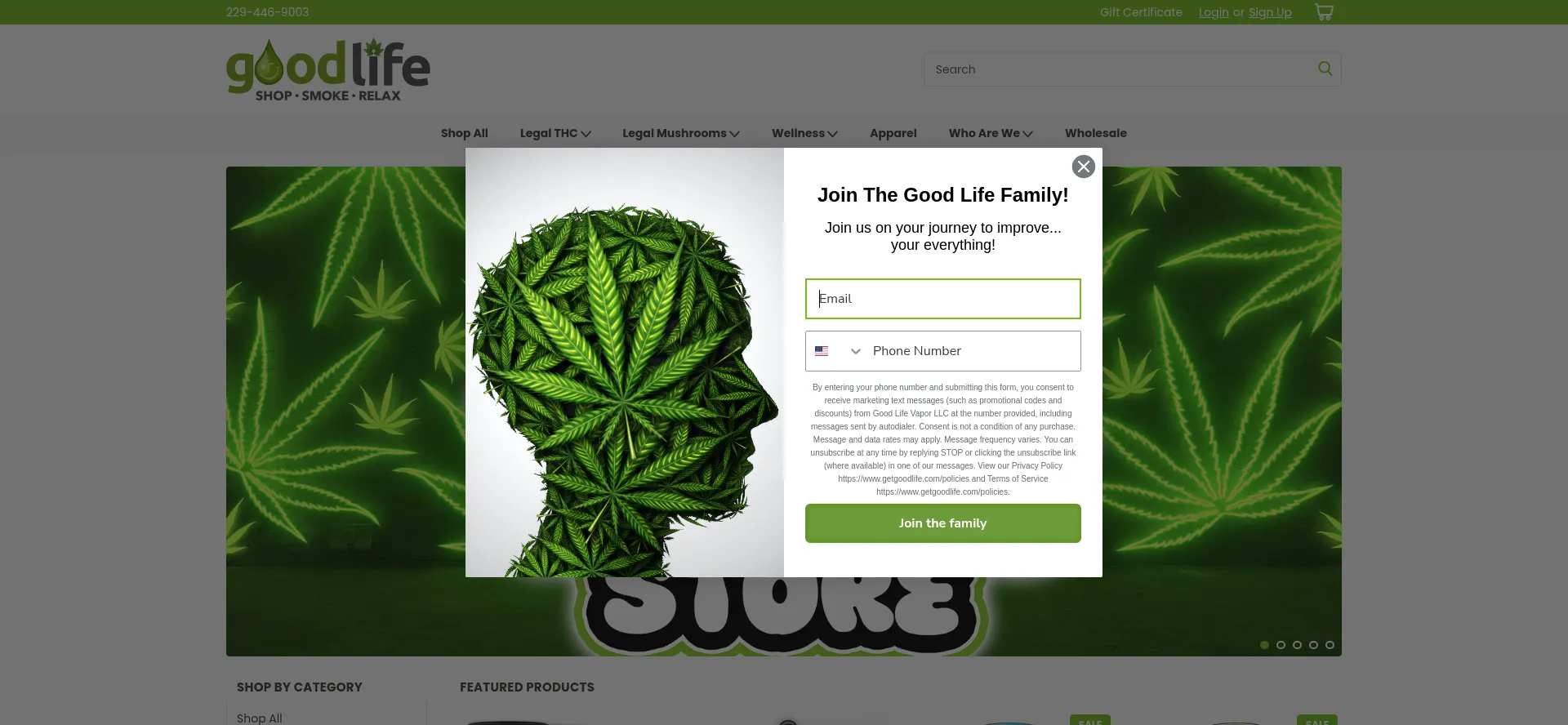 Website screenshot of Getgoodlife.com