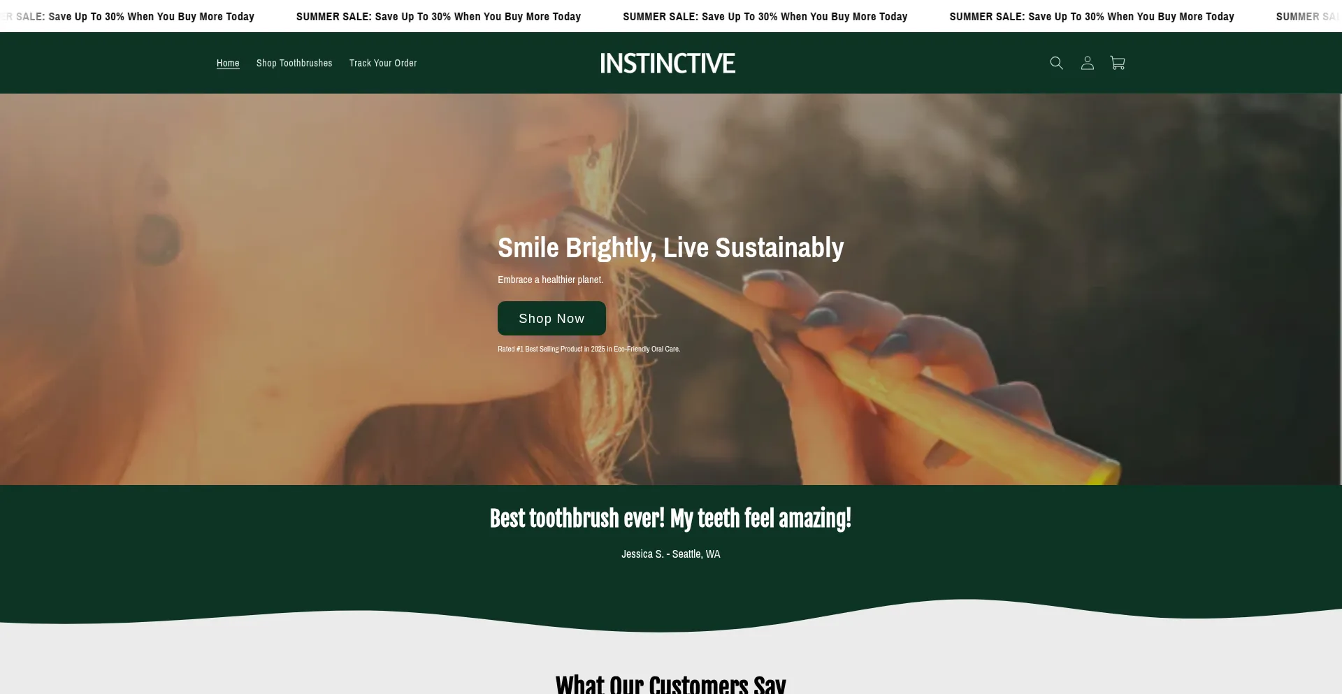 Website screenshot of Getinstinctive.com