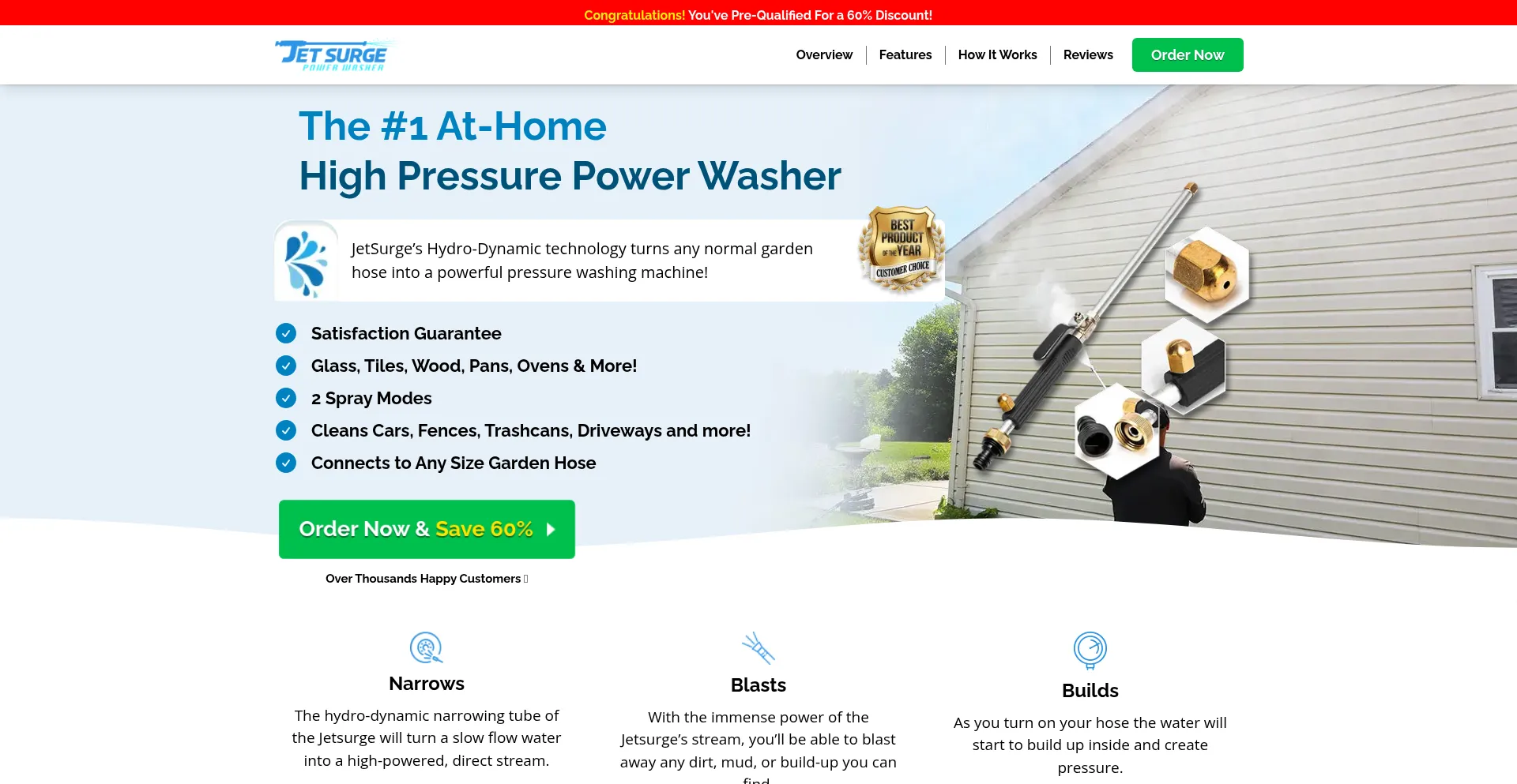 Website screenshot of Getjetsurge.com