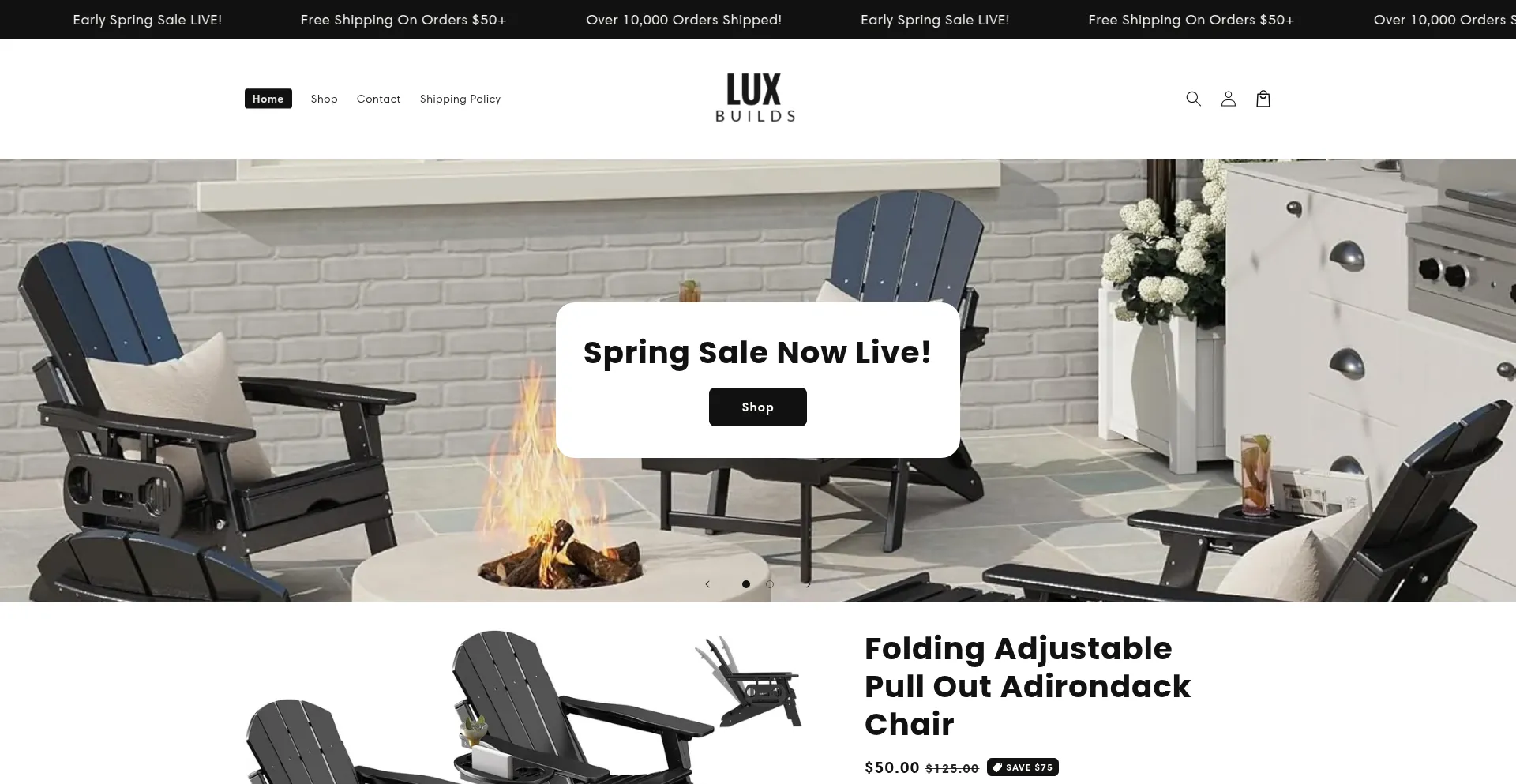 Website screenshot of Getluxbuilds.com