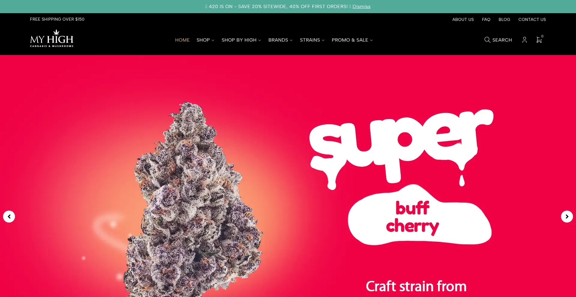 Website screenshot of Getmyhigh.com