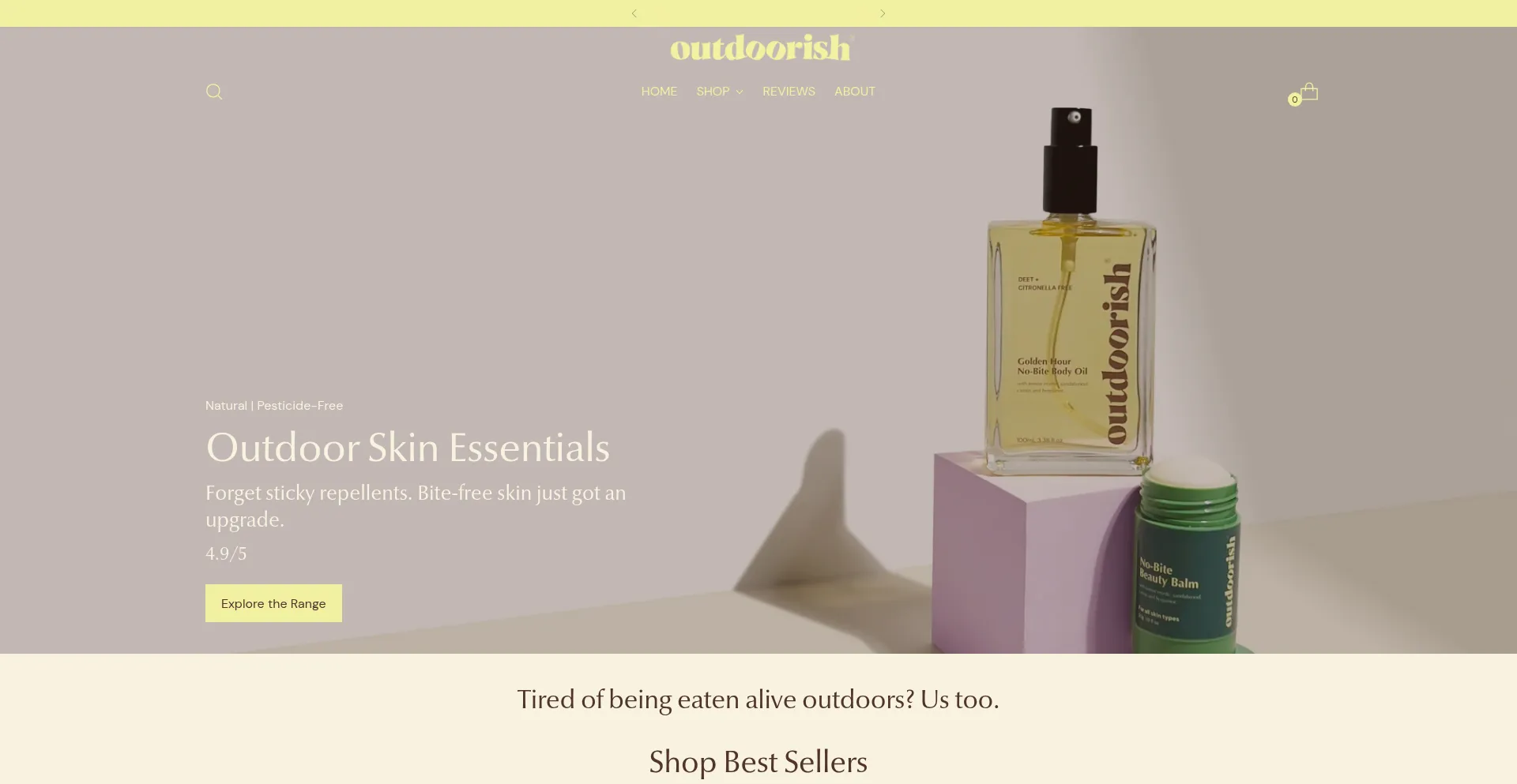Website screenshot of Getoutdoorish.com