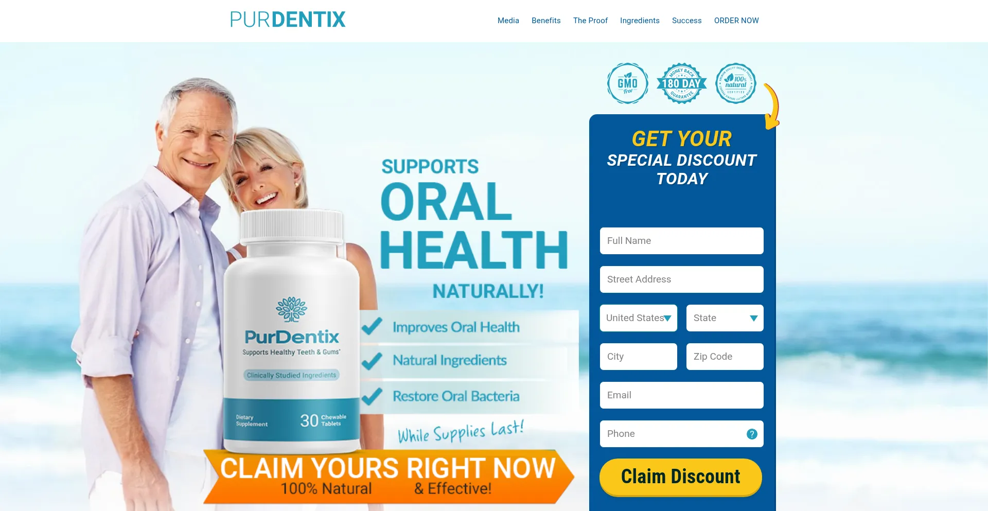 Website screenshot of Getpurdentix.org