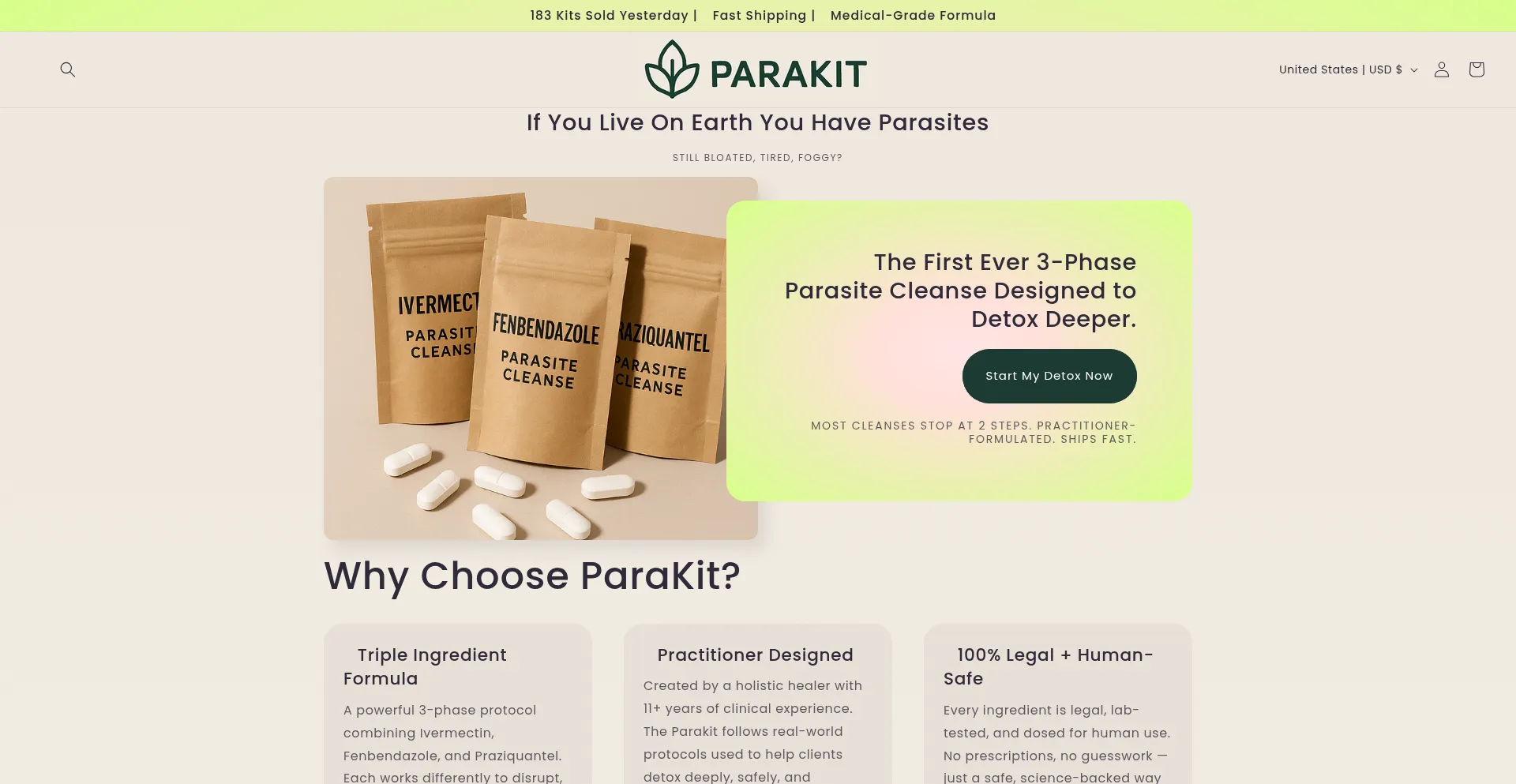 Getridofyourparasites.com 安全可靠吗？