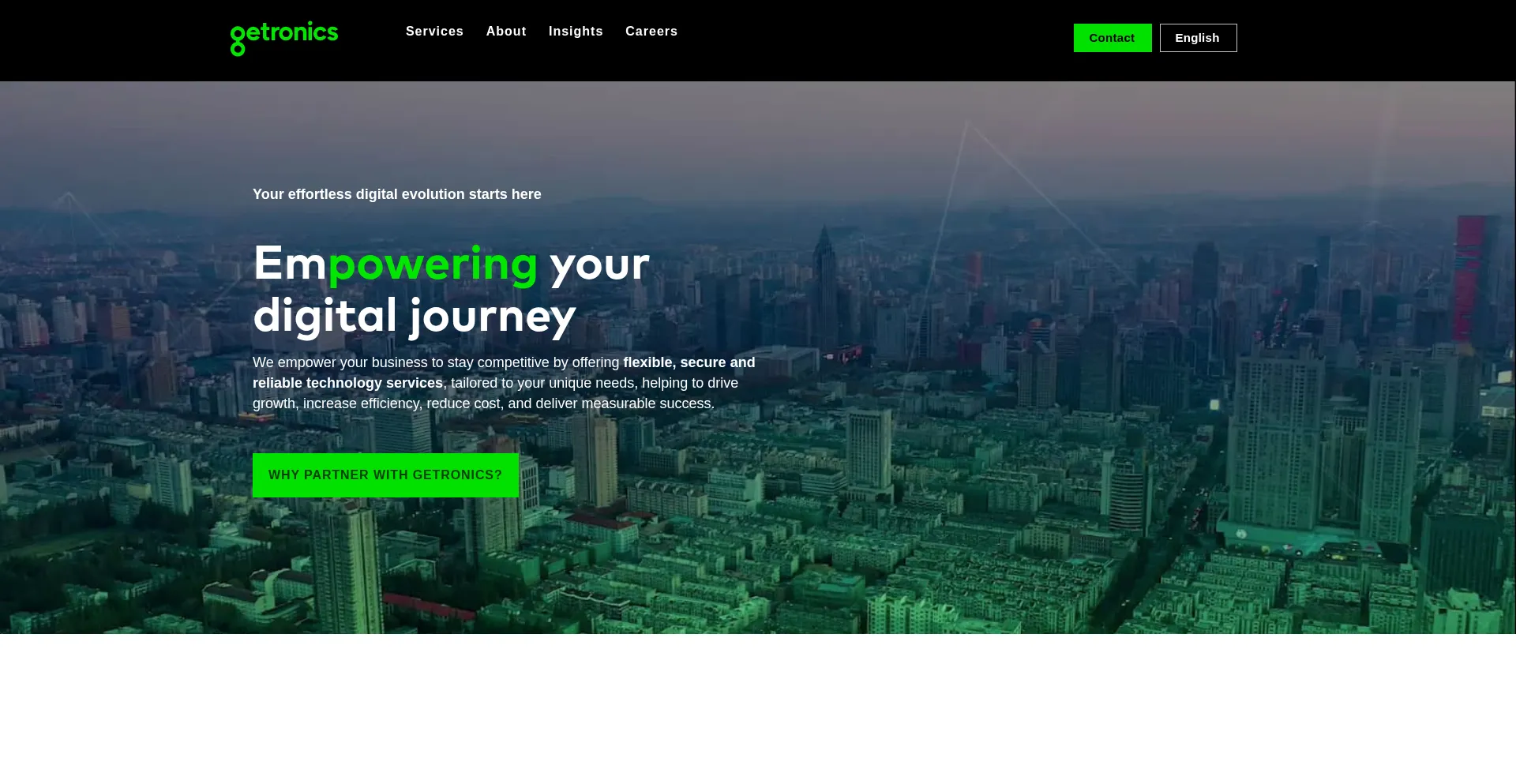 Website screenshot of Getronics.com