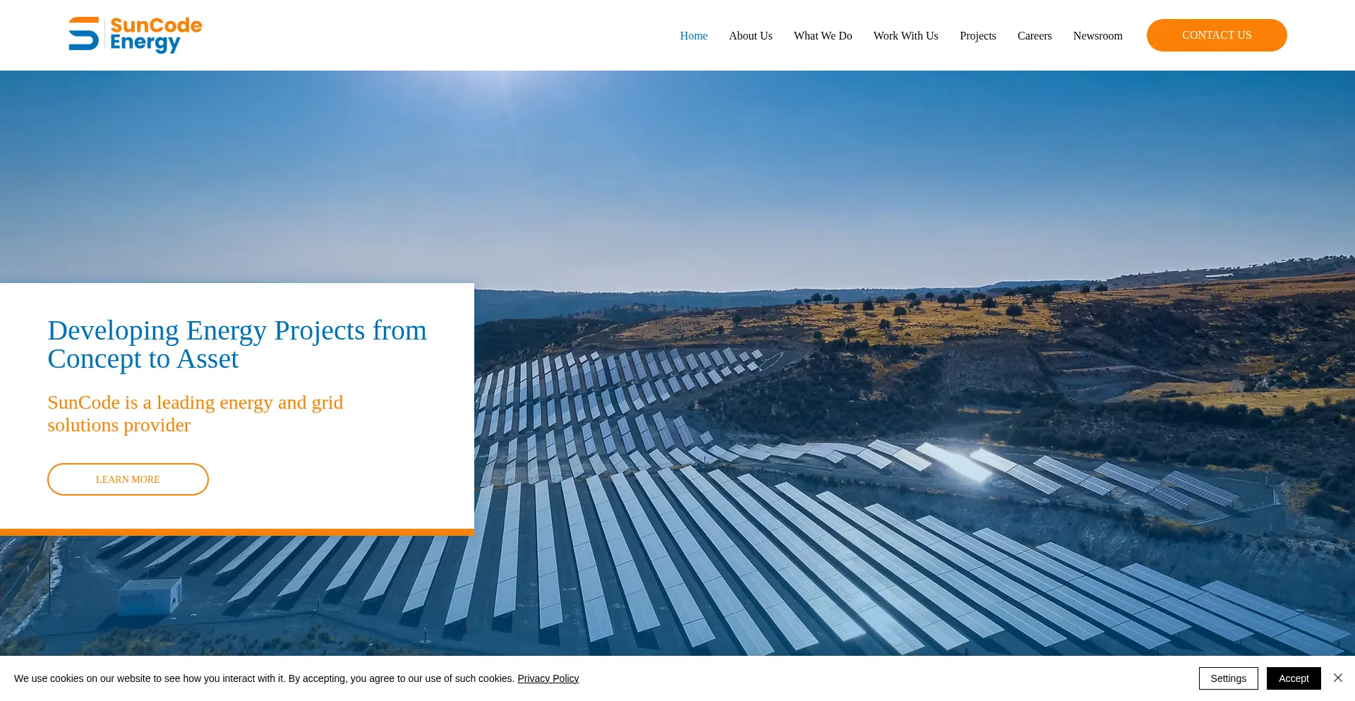 Website screenshot of Getsuncodeenergy.com