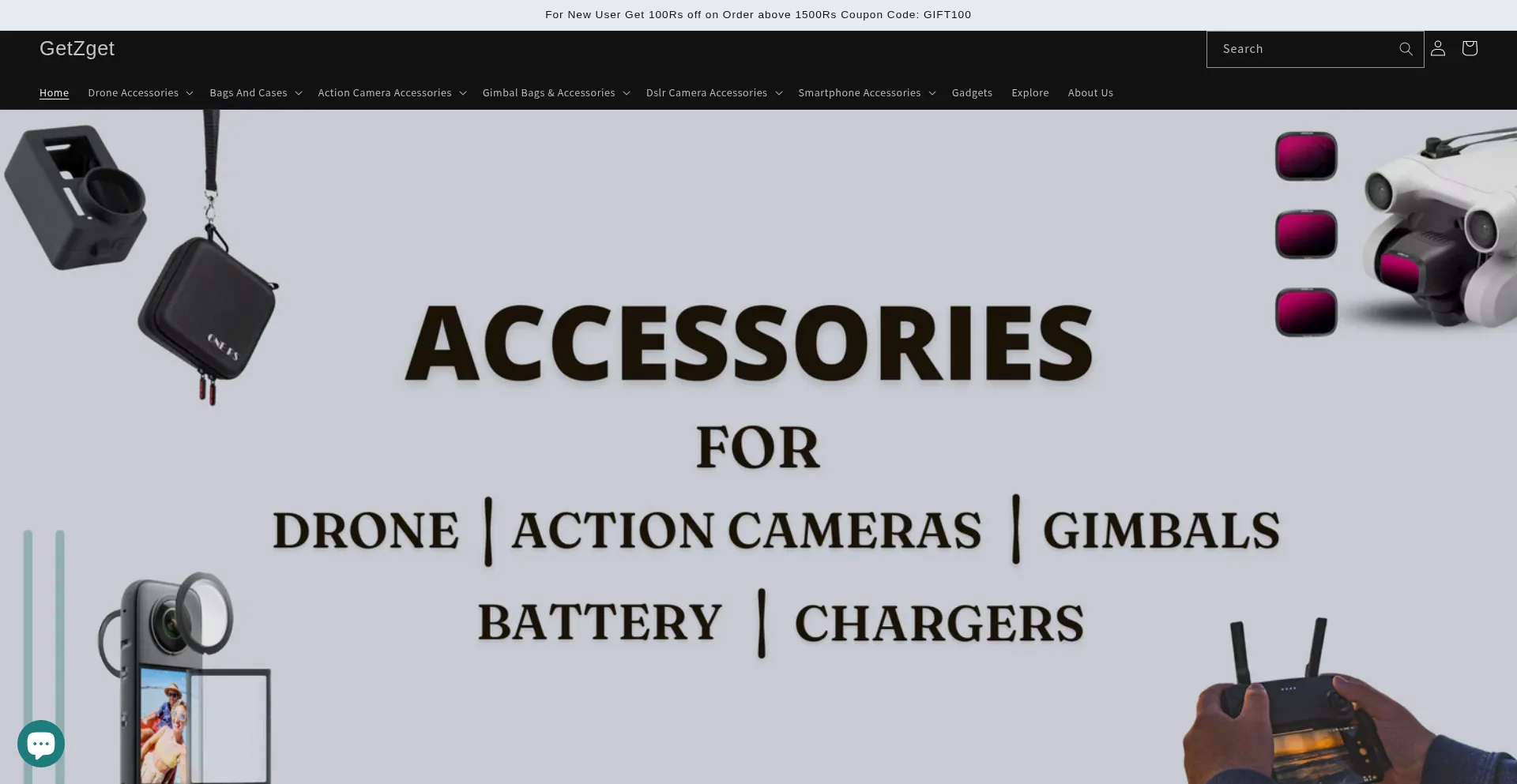Website screenshot of Getzget.com