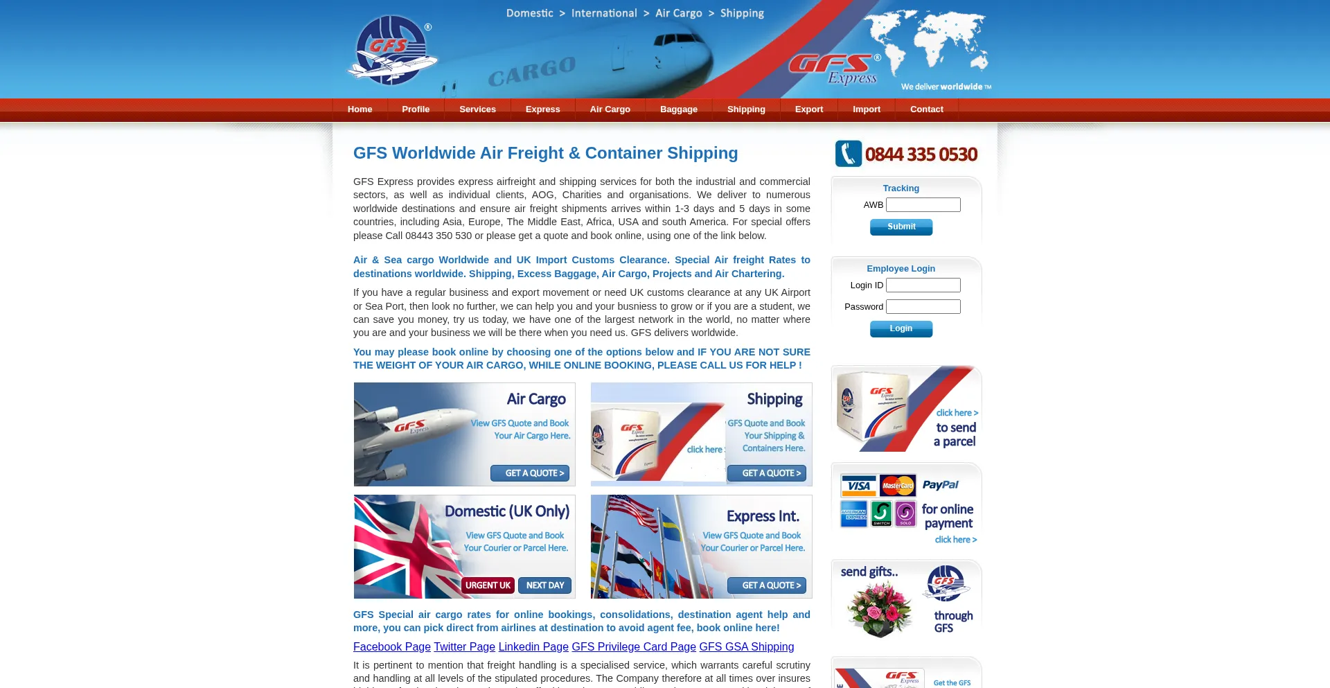 Gfsexpress.com Screenshot