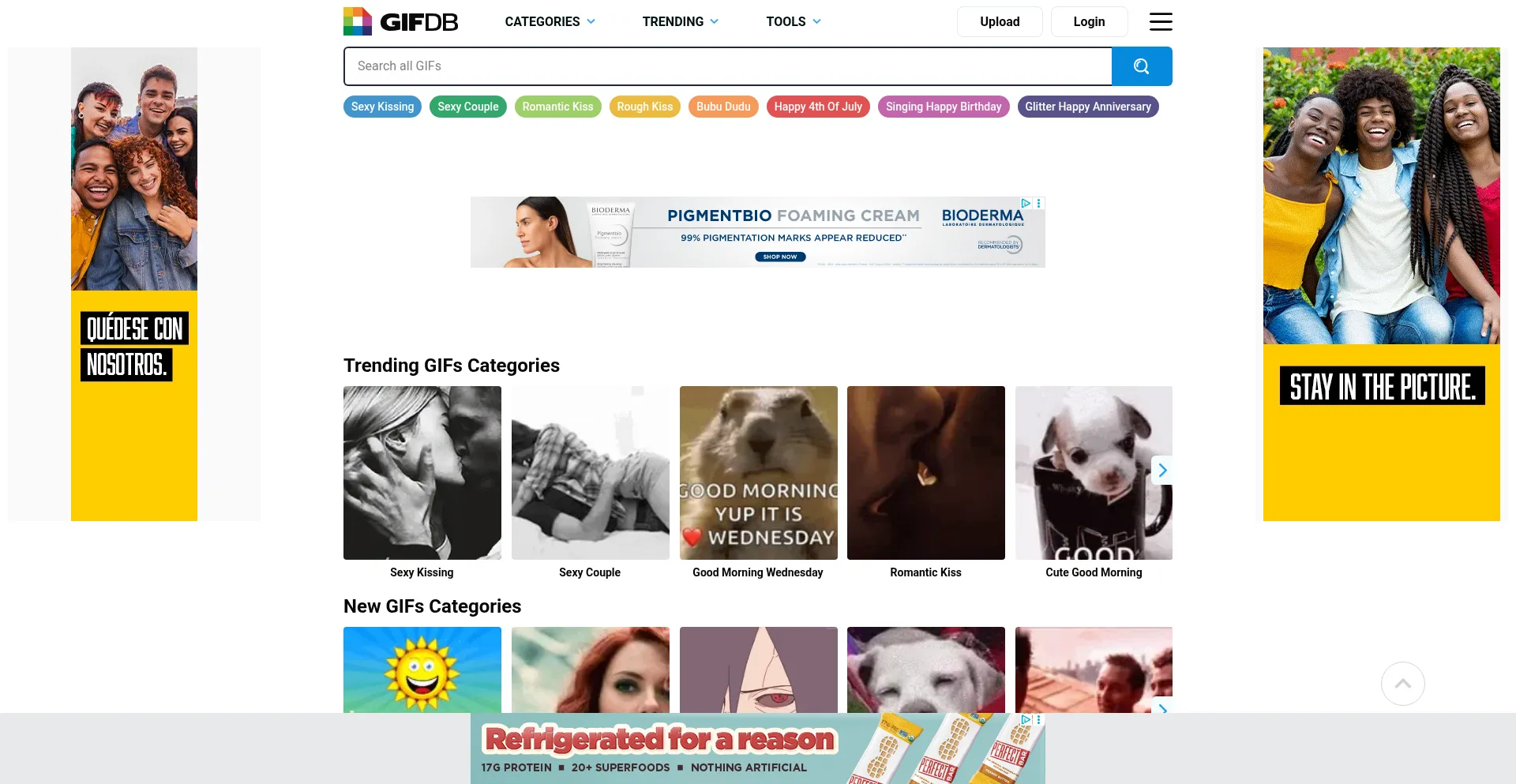 Website screenshot of Gifdb.com