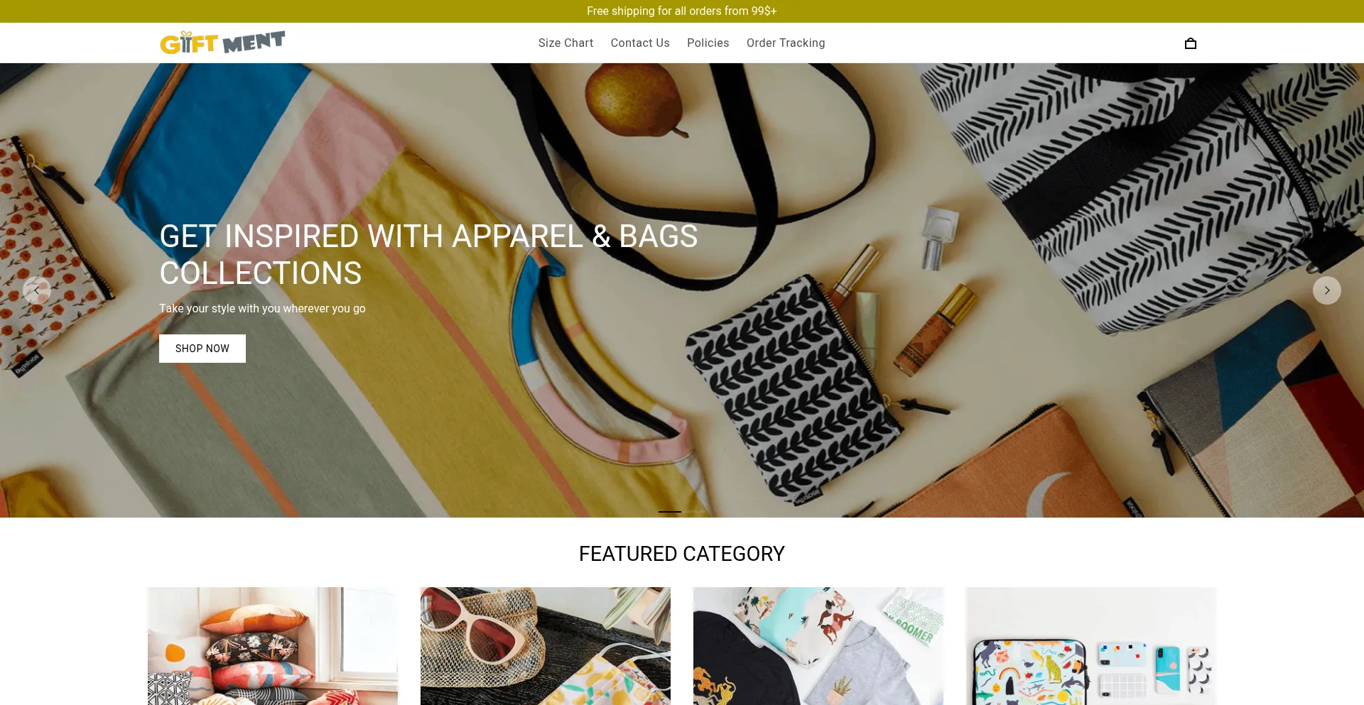 Website screenshot of Gifmentexpress.store