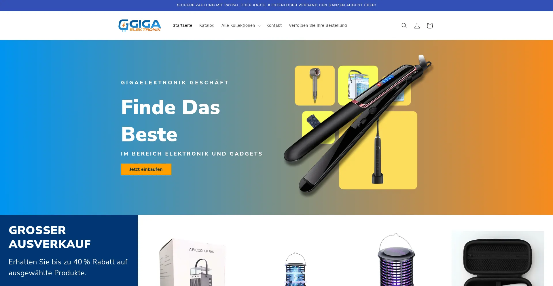 Website screenshot of Gigaelektronik.de