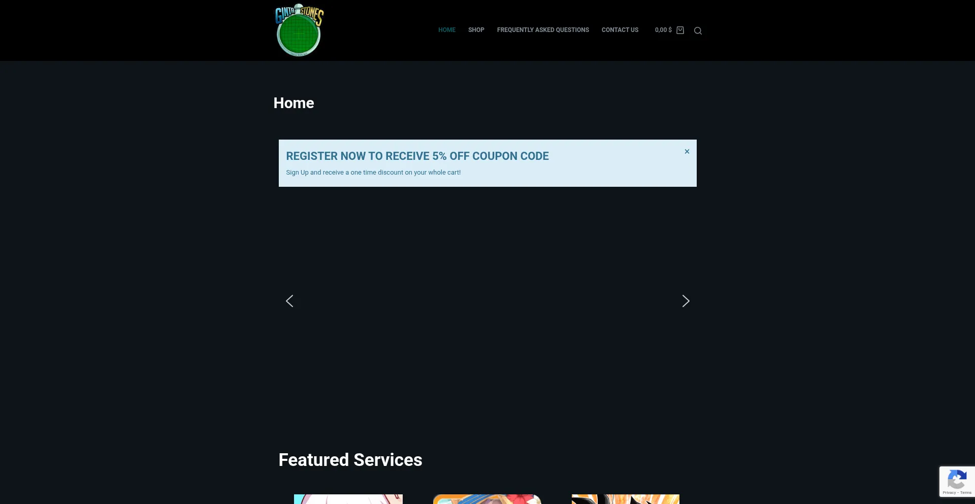 Website screenshot of Gintastone.com