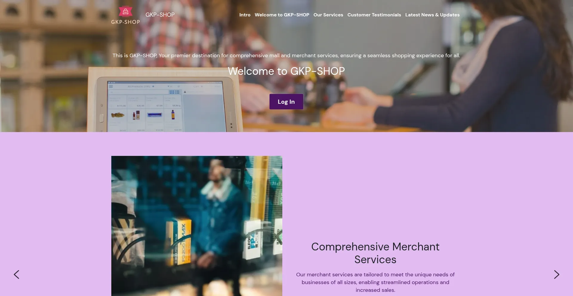 Website screenshot of Gkp-shop.com