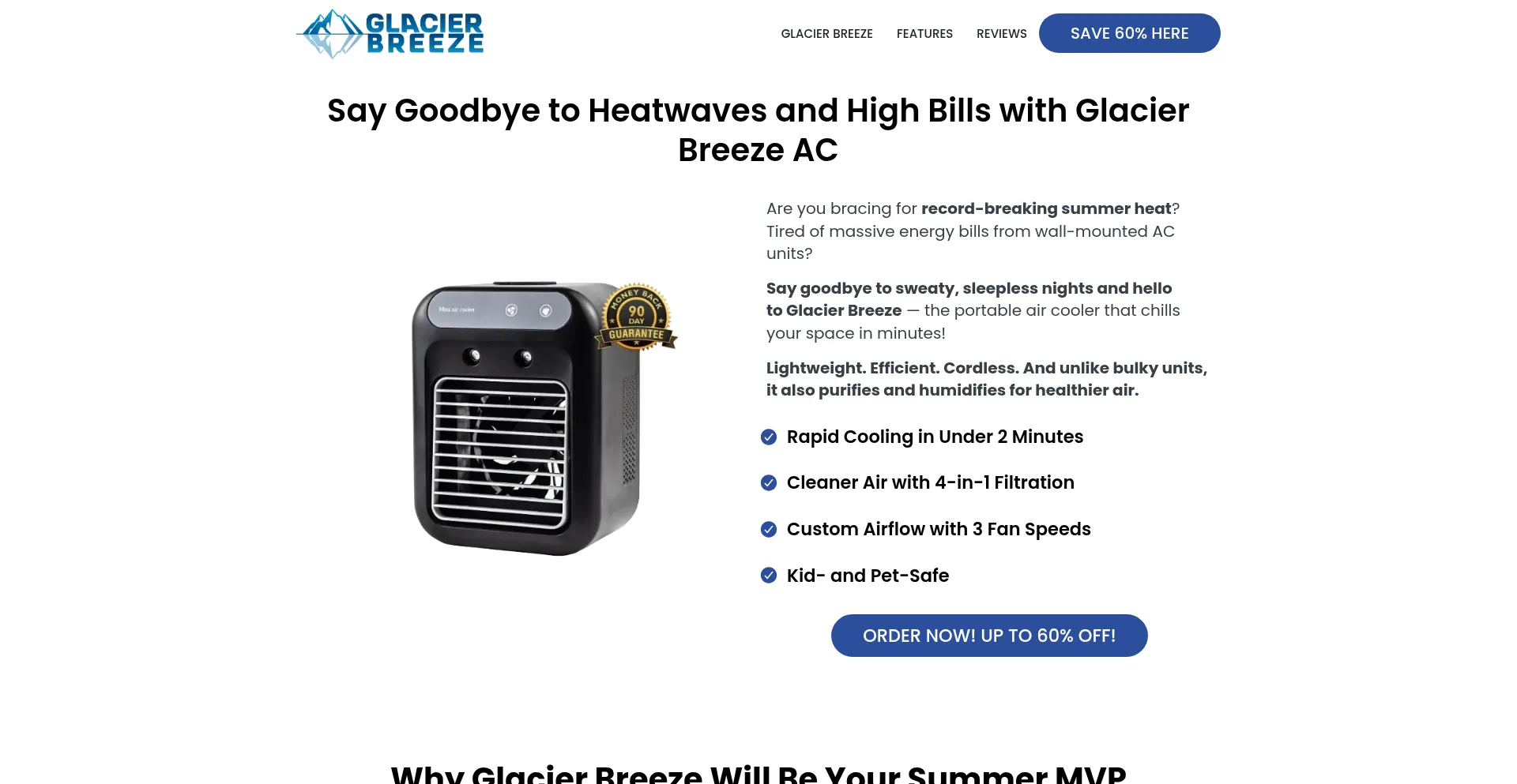 Website screenshot of Glacierbreezeshop.com