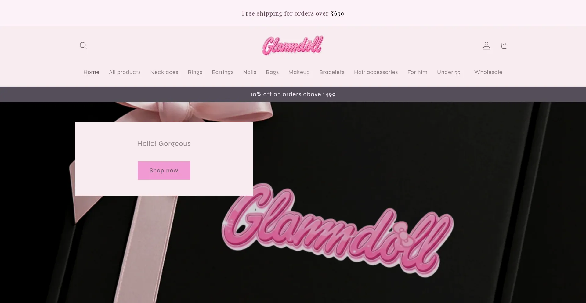 Website screenshot of Glammdoll.com
