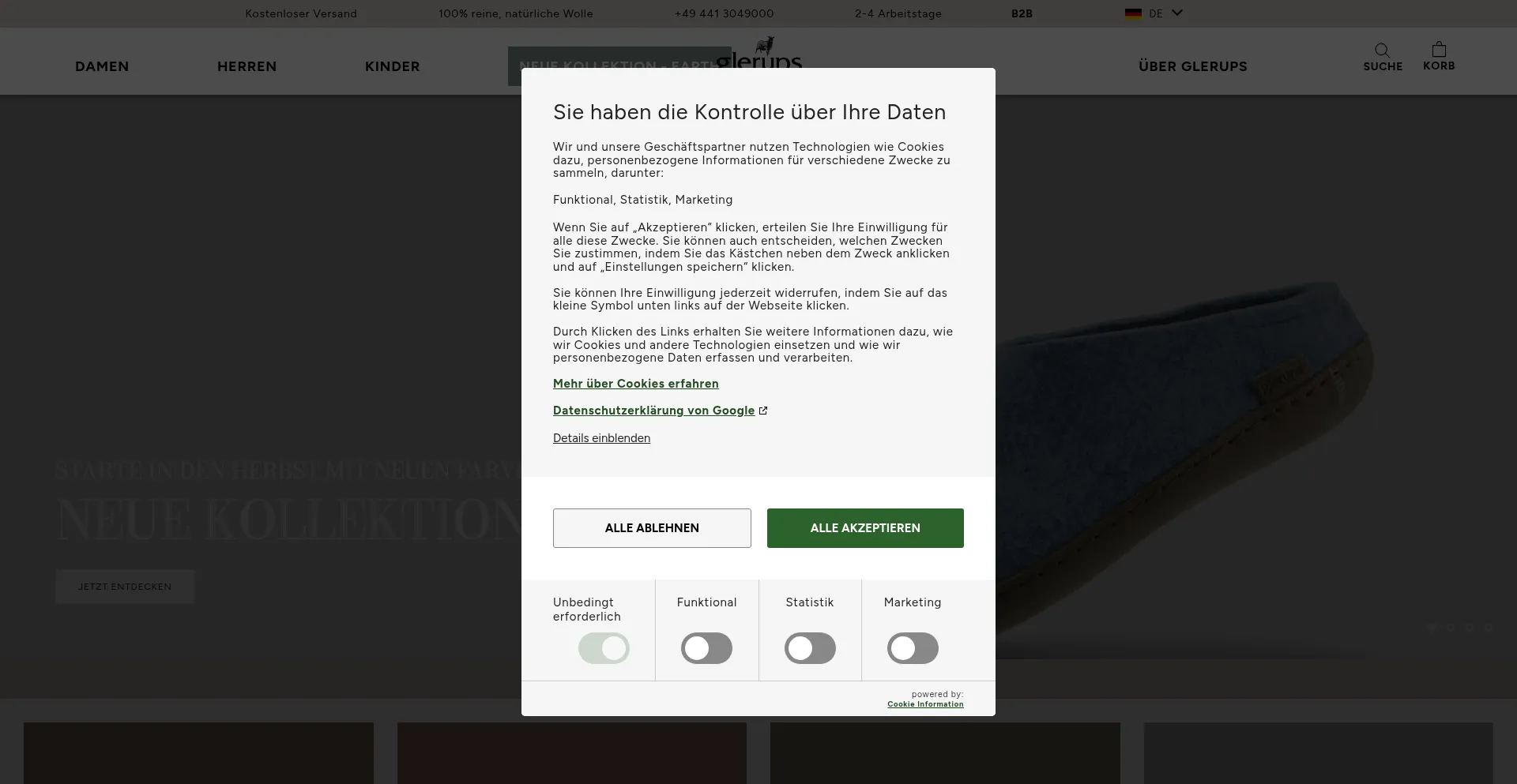 Glerups.de Screenshot