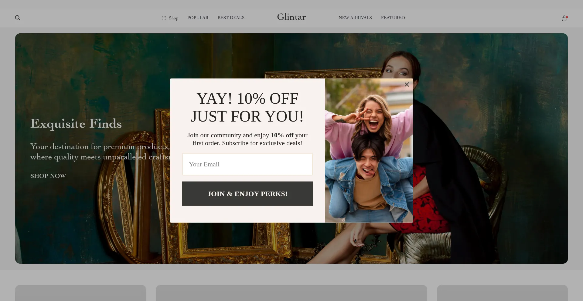 Website screenshot of Glintar.com