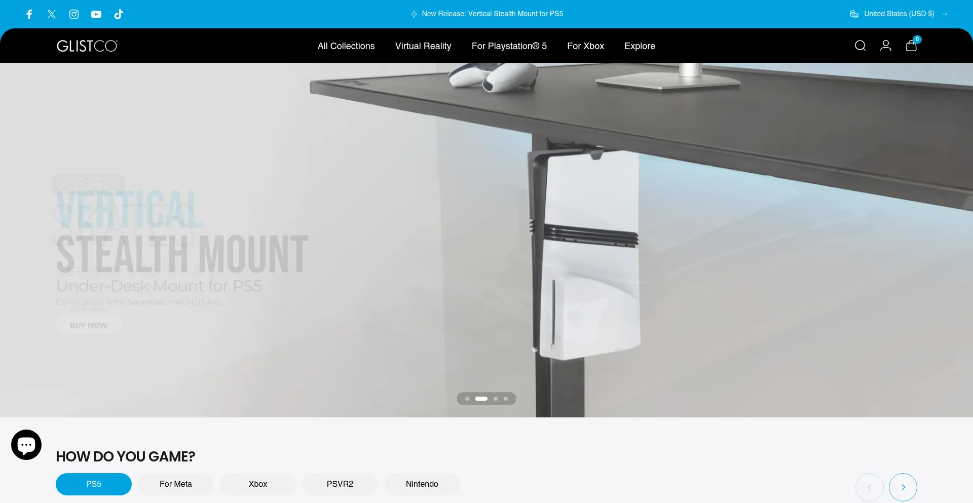 Website screenshot of Glistco.com
