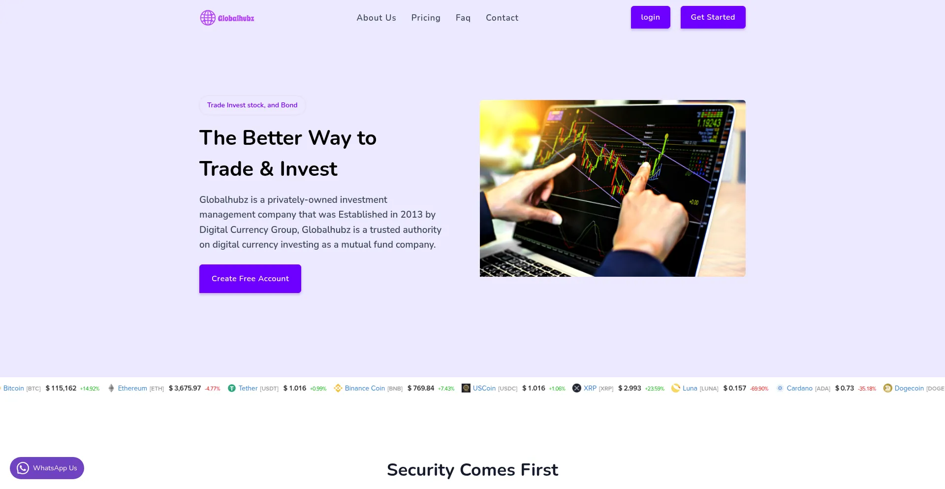 Website screenshot of Global-hubz.com