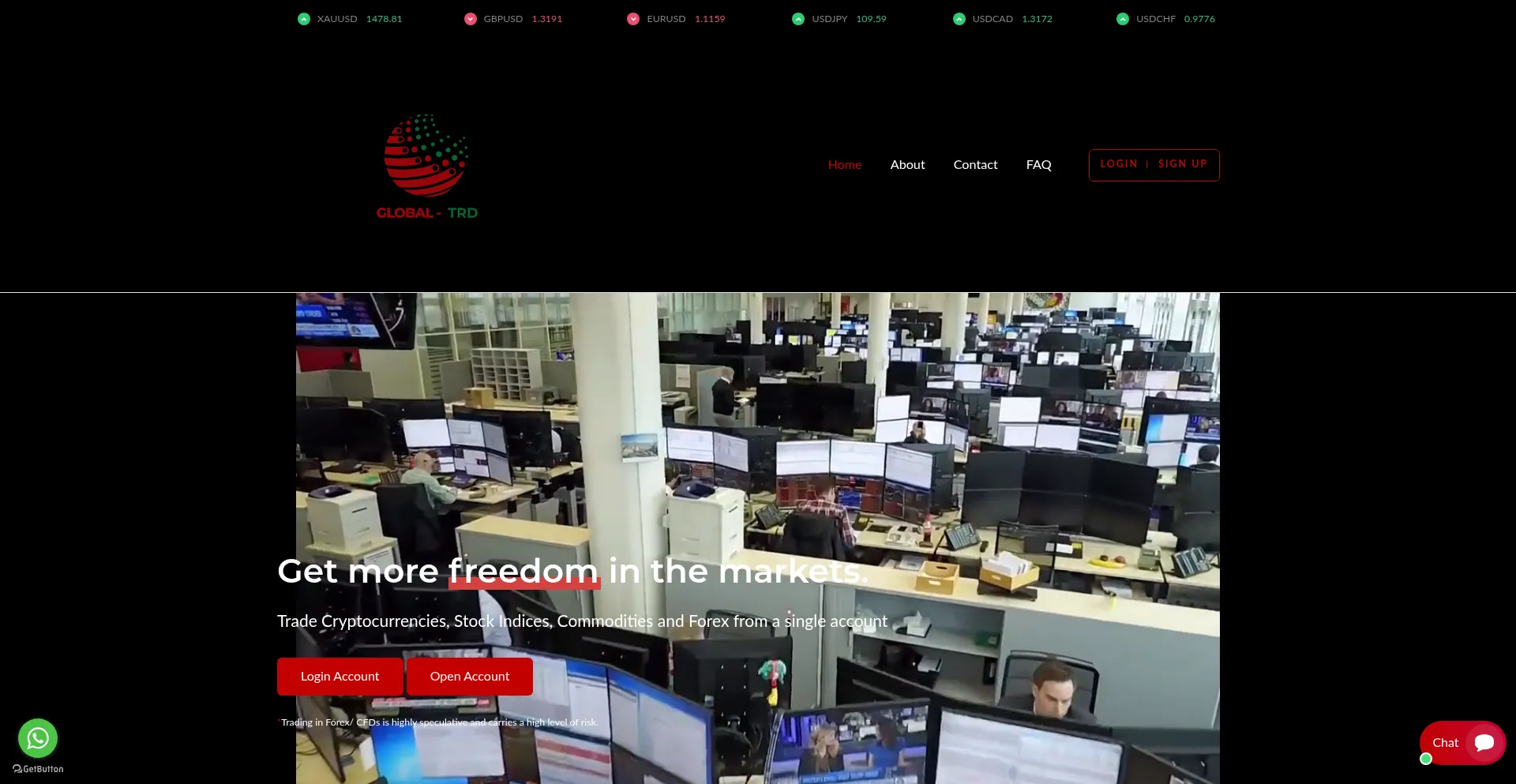 Website screenshot of Global-trd.com