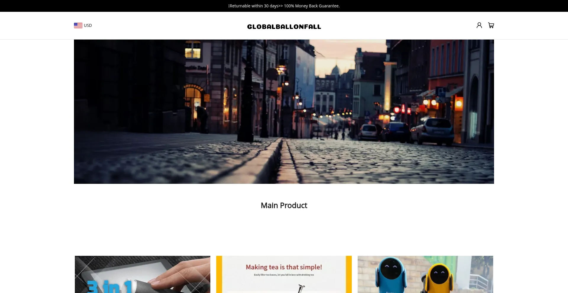 Website screenshot of Globalballonfall.com