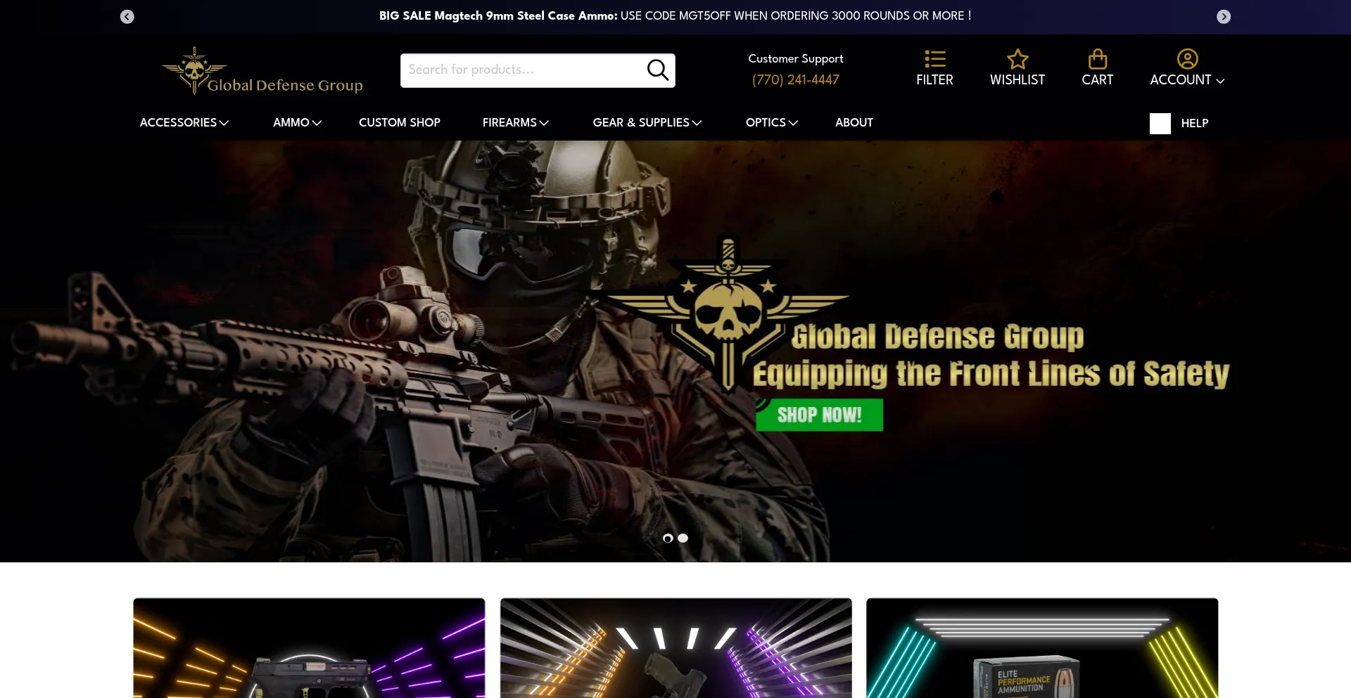 Website screenshot of Globaldefensegroup.com