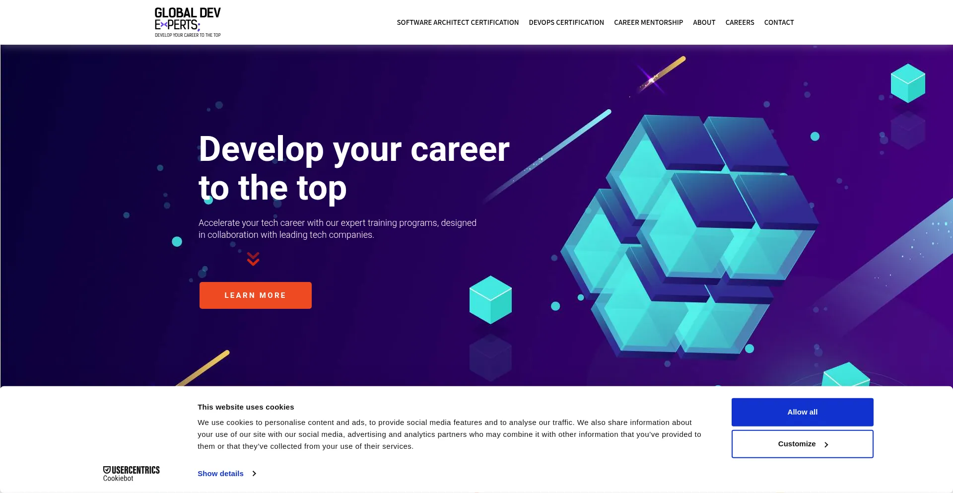 Website screenshot of Globaldevexperts.com