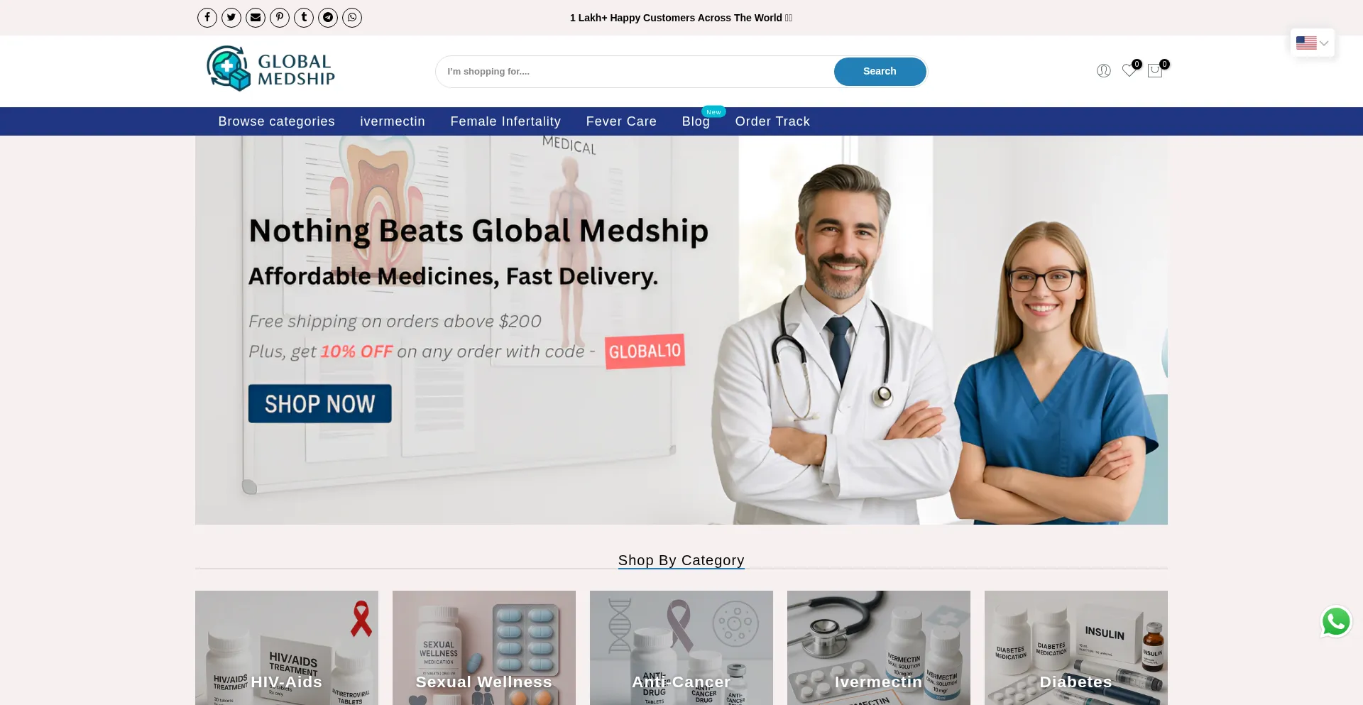 Website screenshot of Globalmedship.com