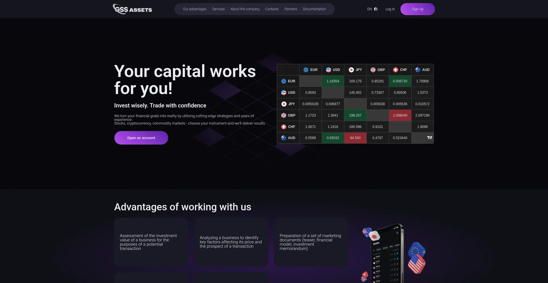 Website screenshot of Globalsolutionstrategies.ai