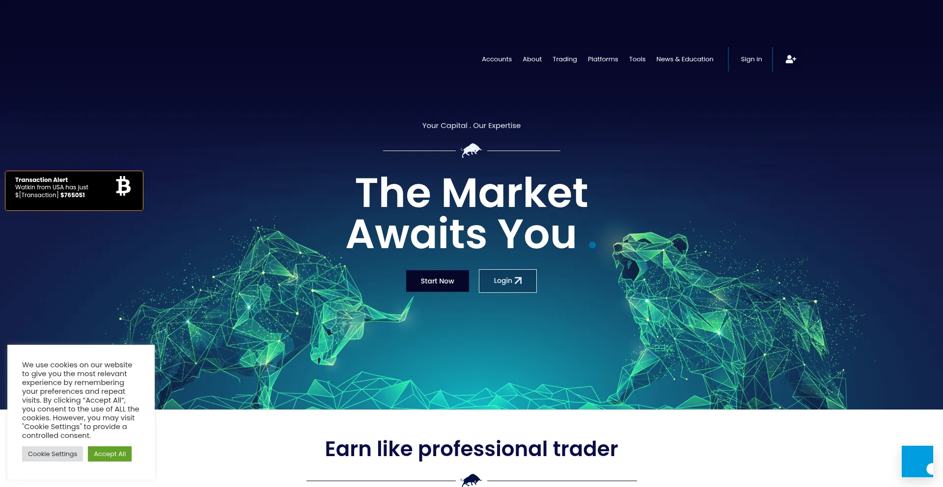 Website screenshot of Globalswanminingfx.com