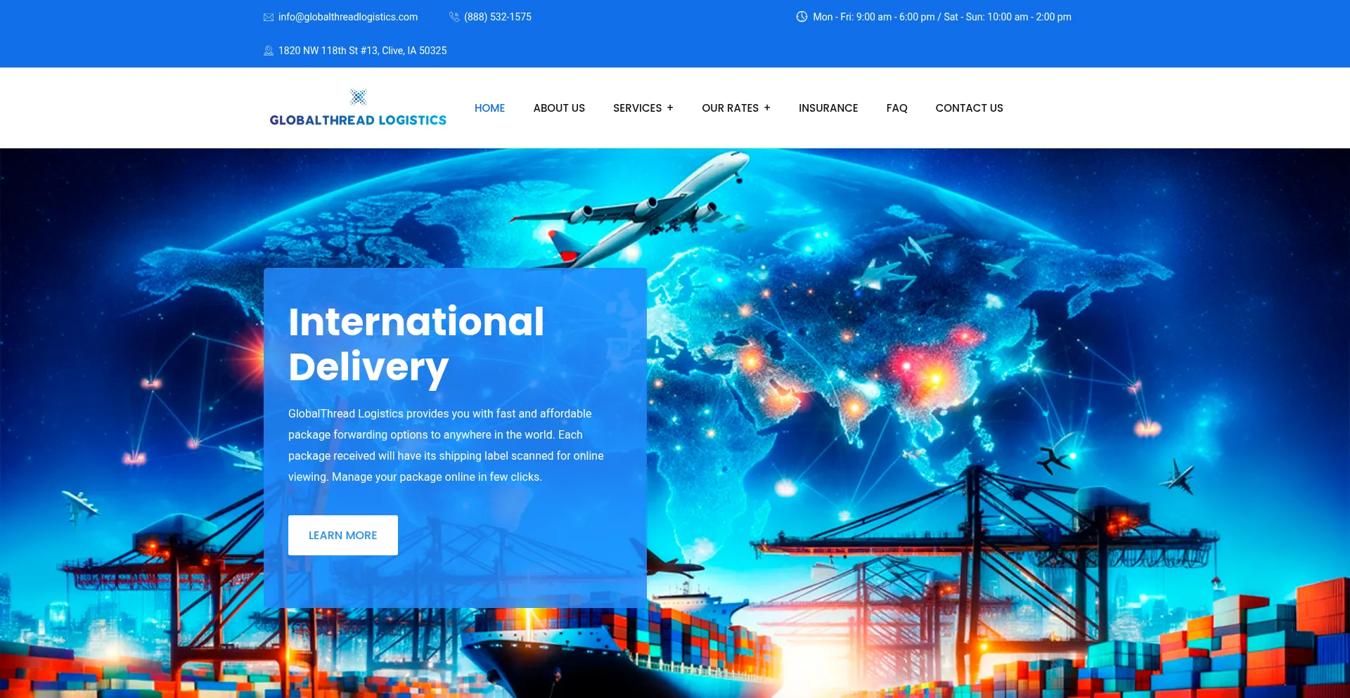 Globalthreadlogistics.com Screenshot