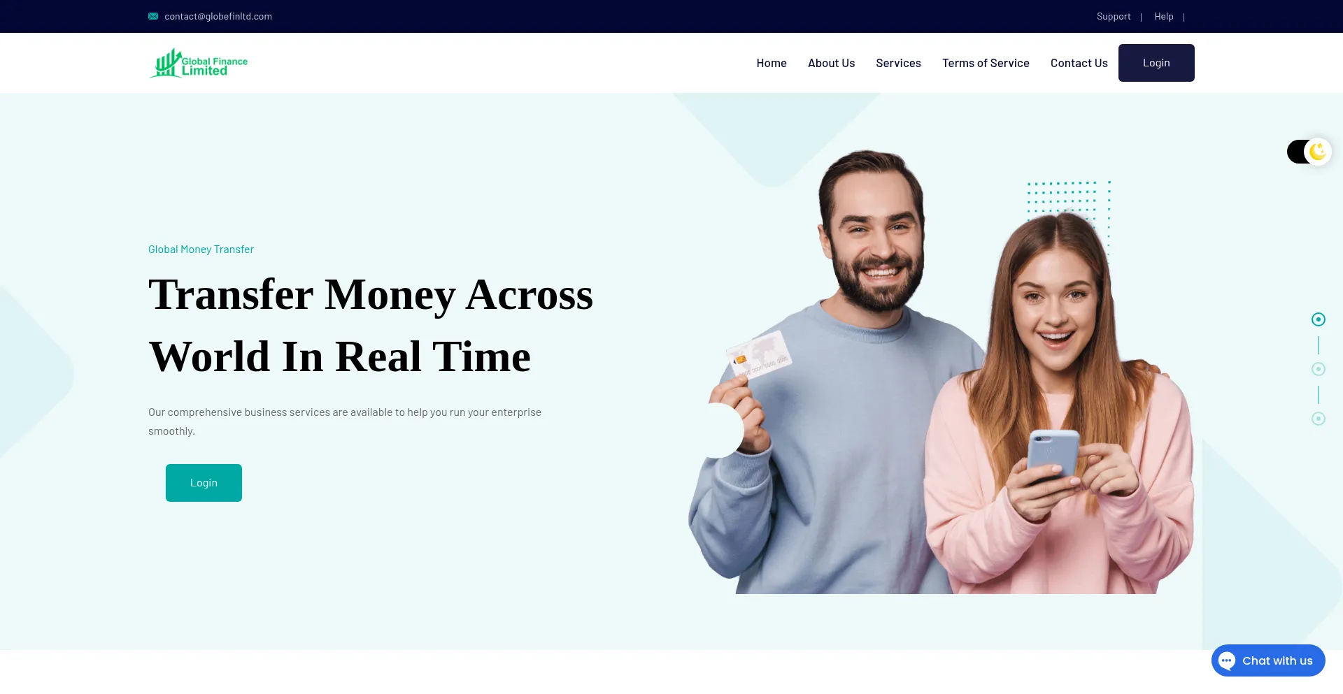 Website screenshot of Globefinltd.com