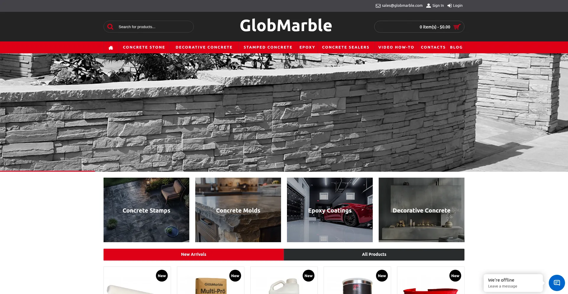 Website screenshot of Globmarble.com