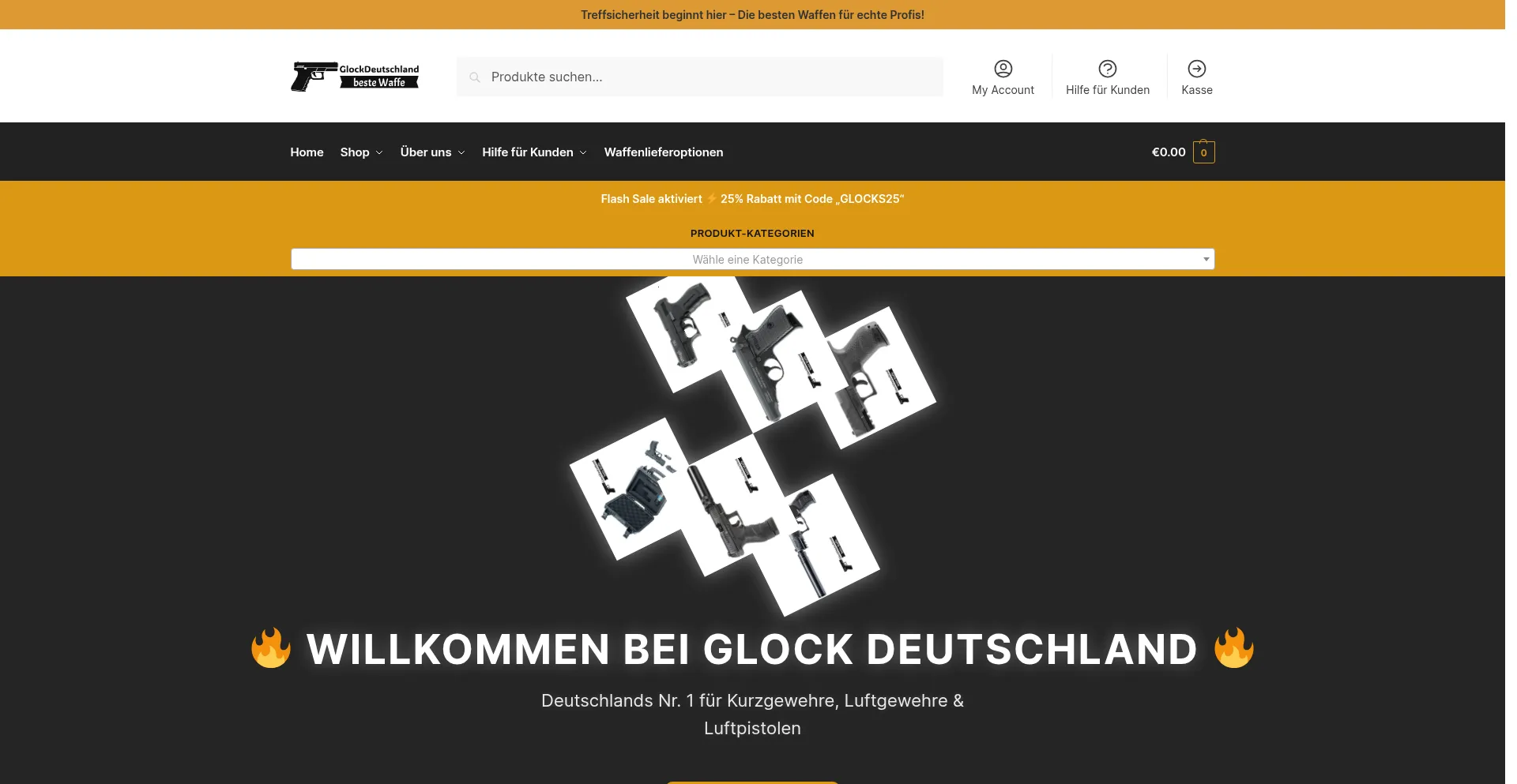 Website screenshot of Glockdeutschland.eu
