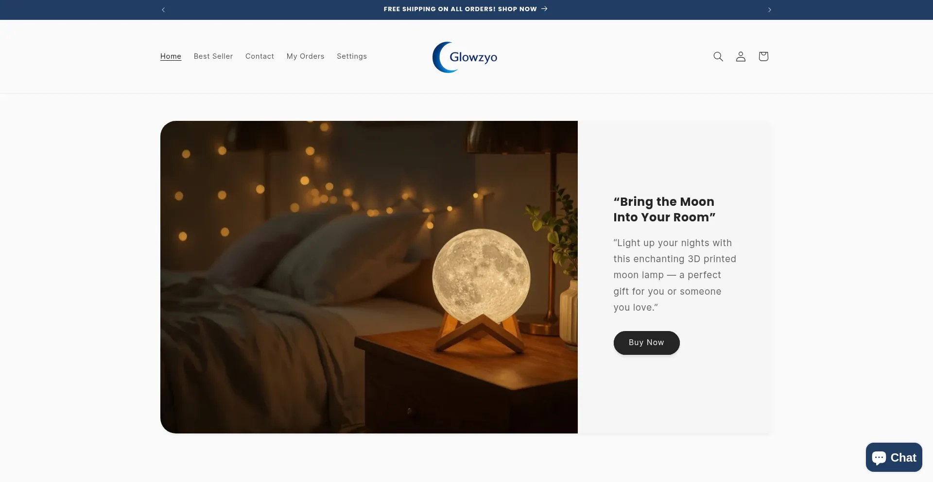 Website screenshot of Glowzyo.shop