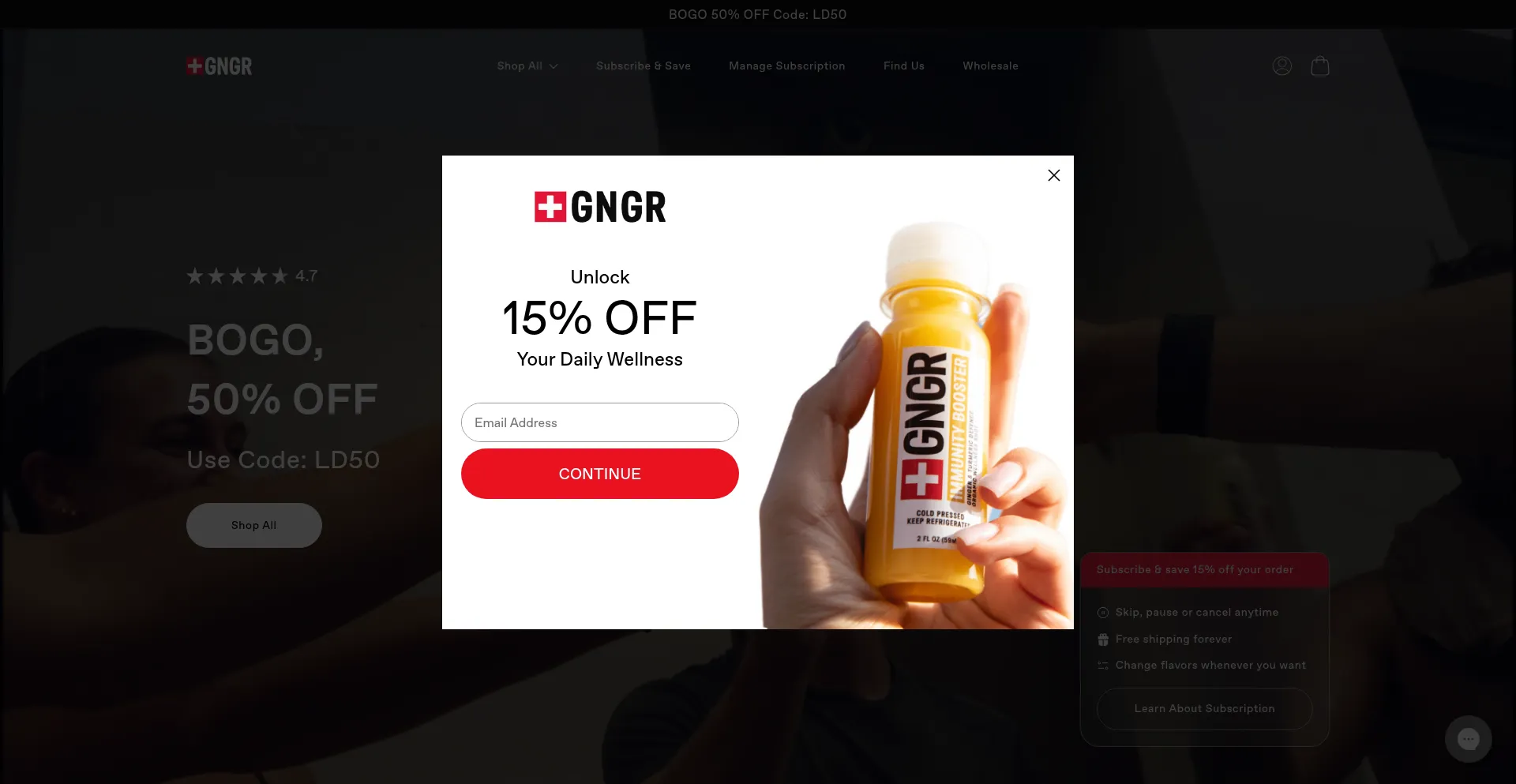 Website screenshot of Gngrlabs.com