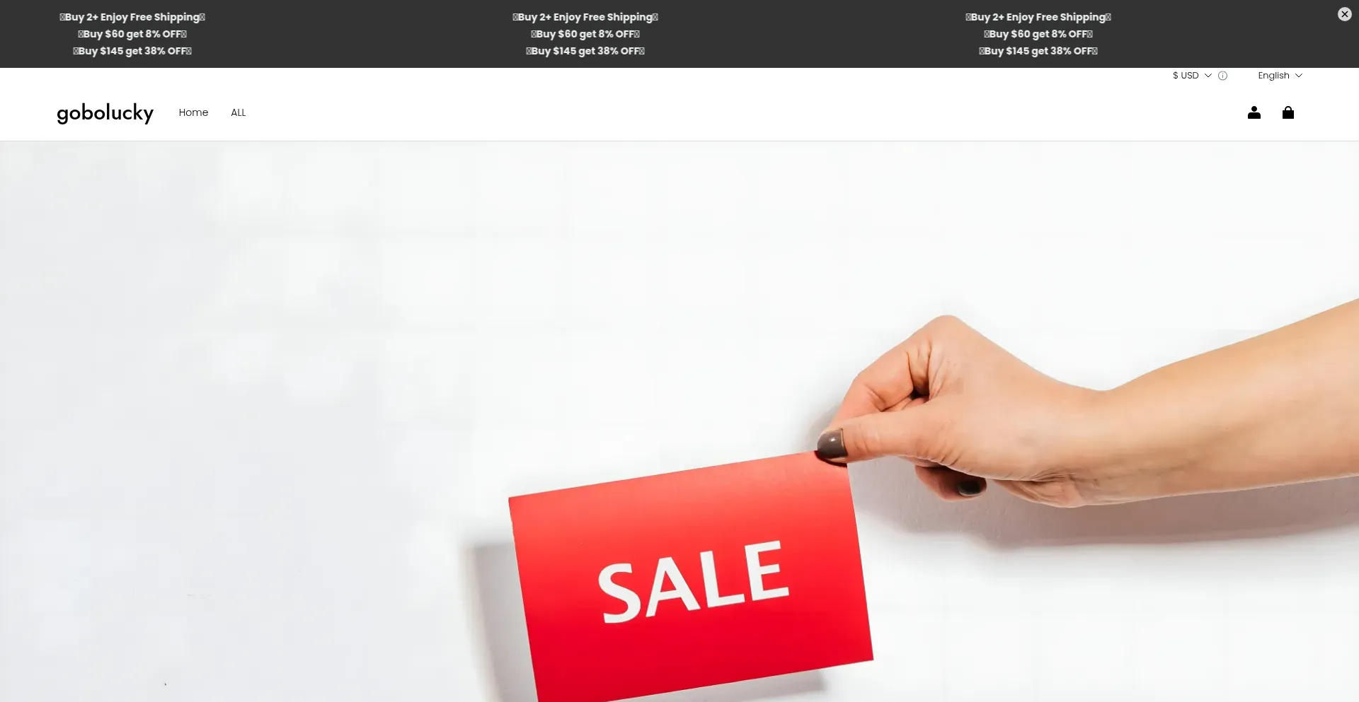 Website screenshot of Gobolucky.com